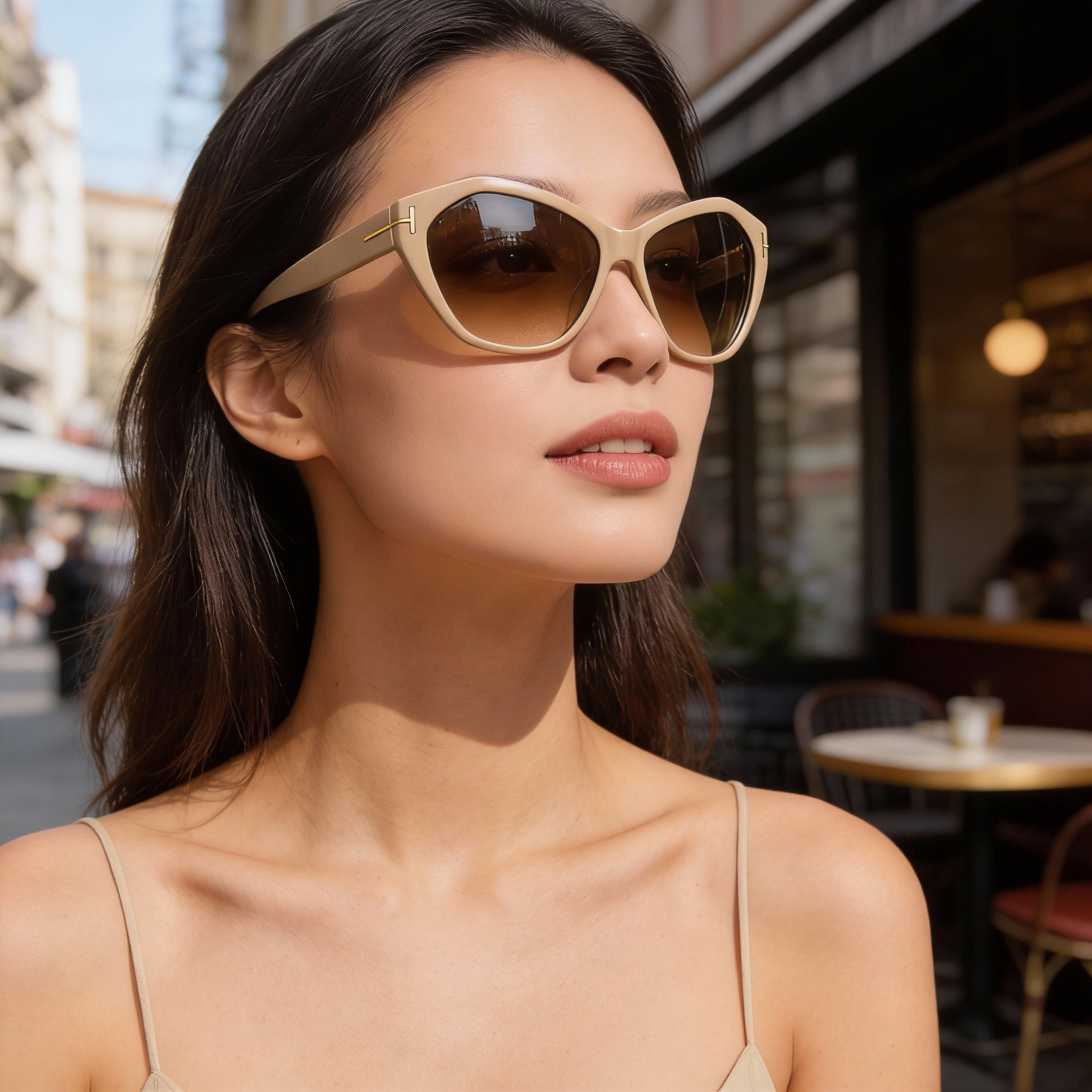 Tom Ford Women's Ft0317 Blush Acetate Frame Sunglasses Pink Mirror Lenses 62mm UV Protection, Photo 5