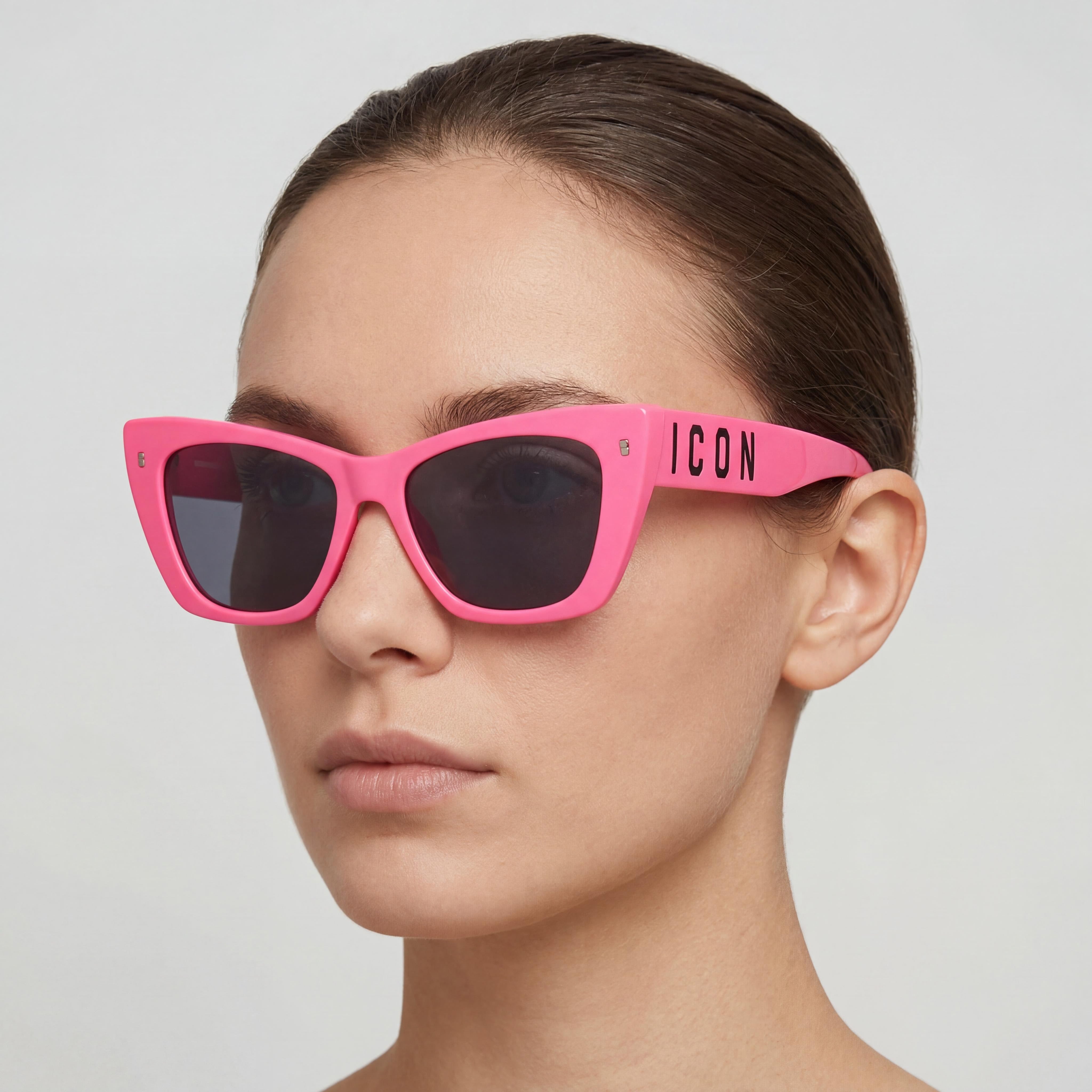 Gafas de Sol Dsquared2 Icon 0006/S de Acetato Negro Fucsia para Mujer con Cristales Violeta Multicapa de 53mm con Protección UV, Photo 4