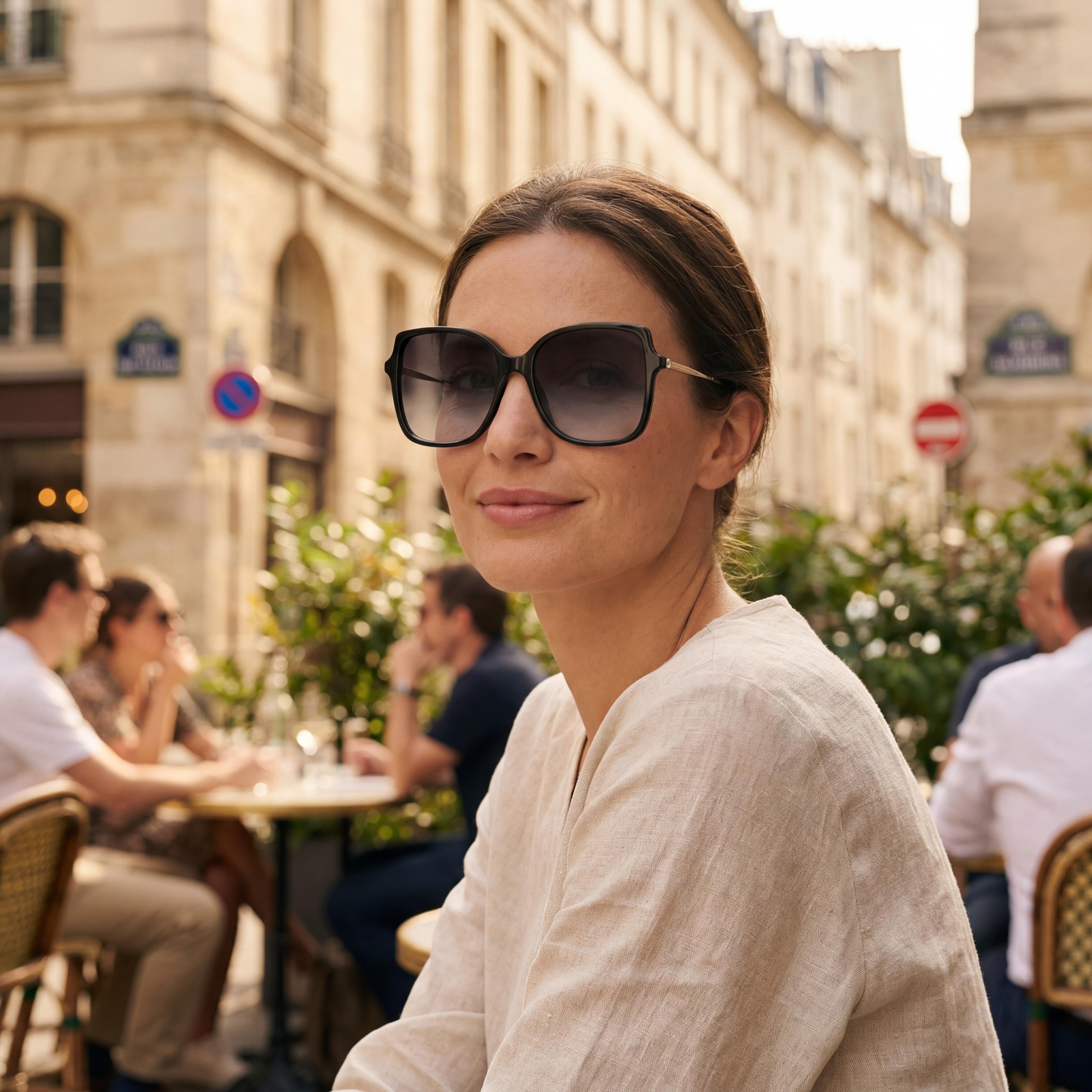 Carolina Herrera Her 0179/S Women's Square Acetate Black Gold Eyewear 55mm Lens, 17mm Bridge, 145mm Temple, Photo 5