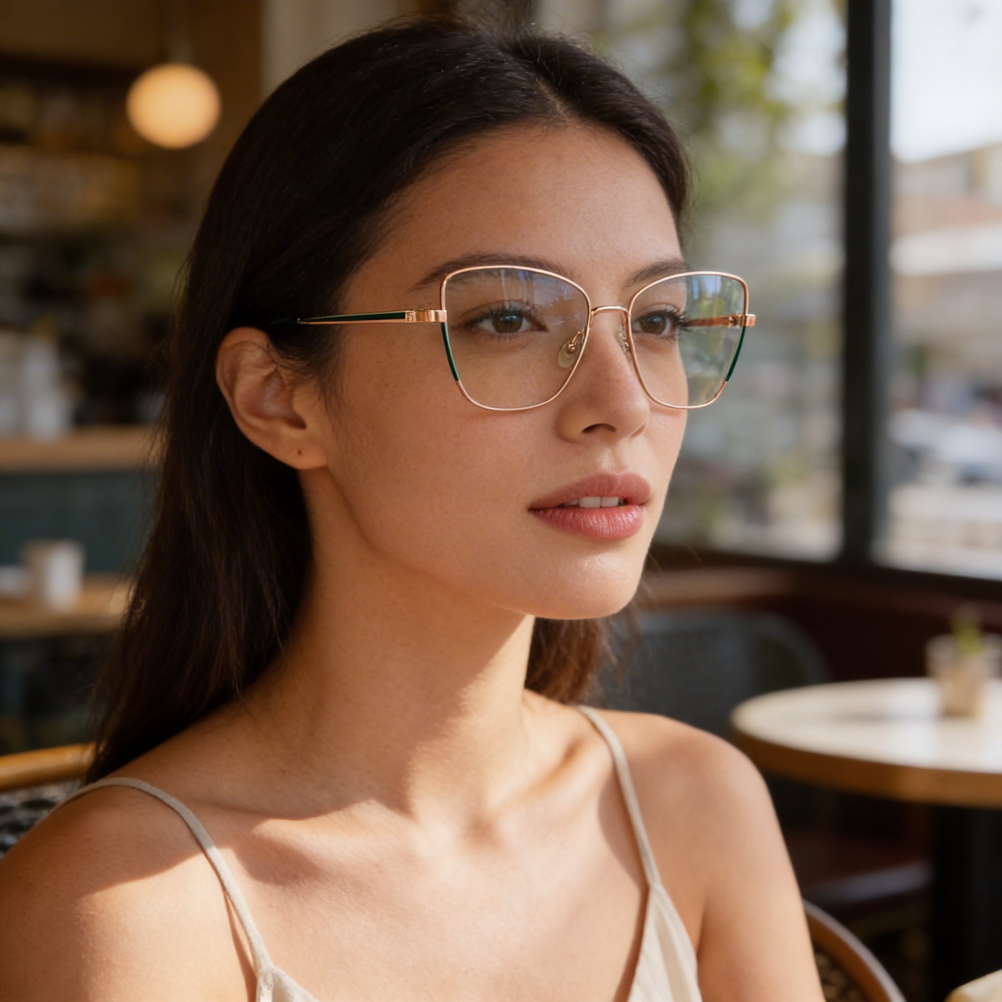 Carolina Herrera Her 0209 Women's Metal Frame Gold Green Non-Polarised Polycarbonate Sunglasses 56mm, Photo 6