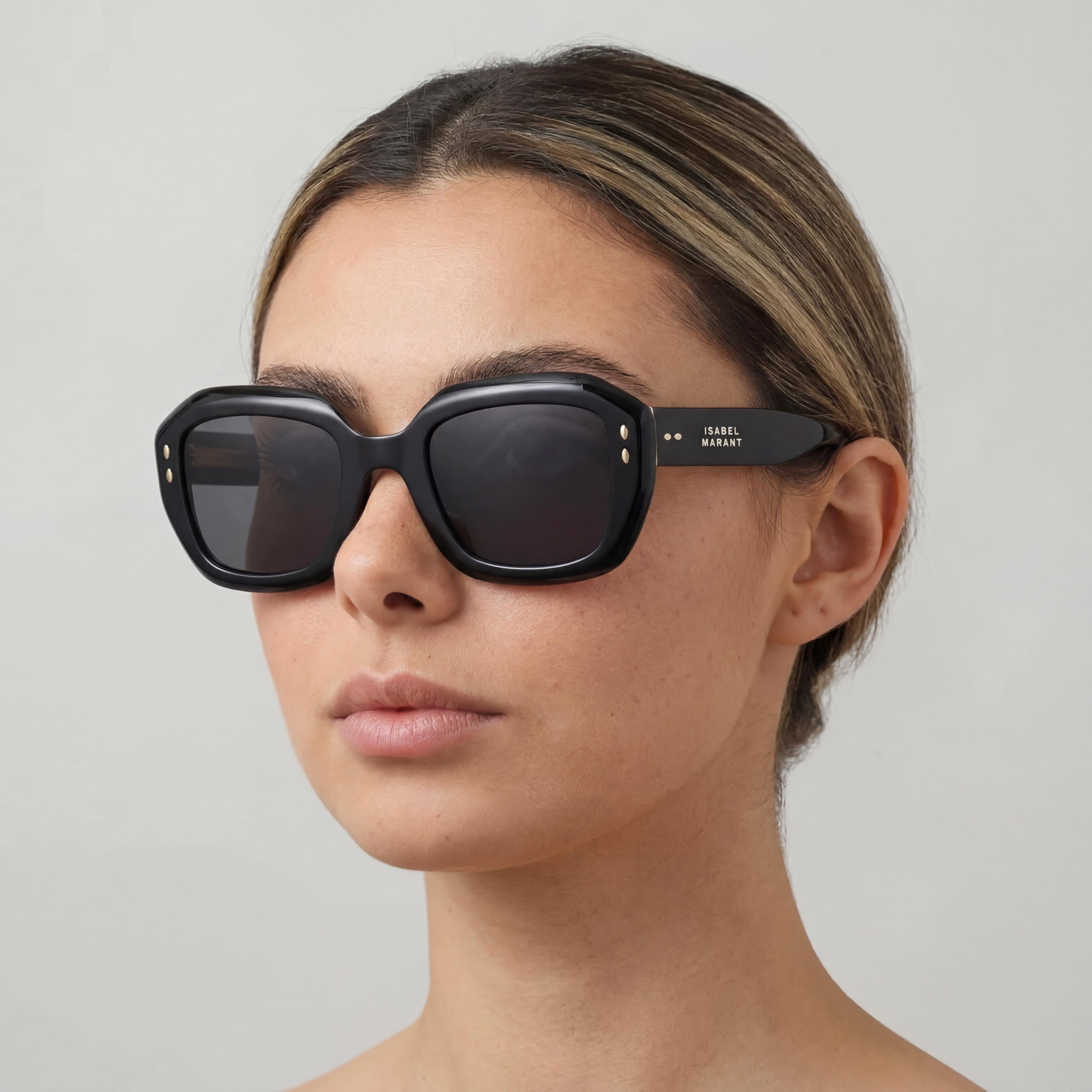 Isabel Marant Trendy Acetate Women's Black UV Protection Polycarbonate Lens Sunglasses 52mm, Photo 5