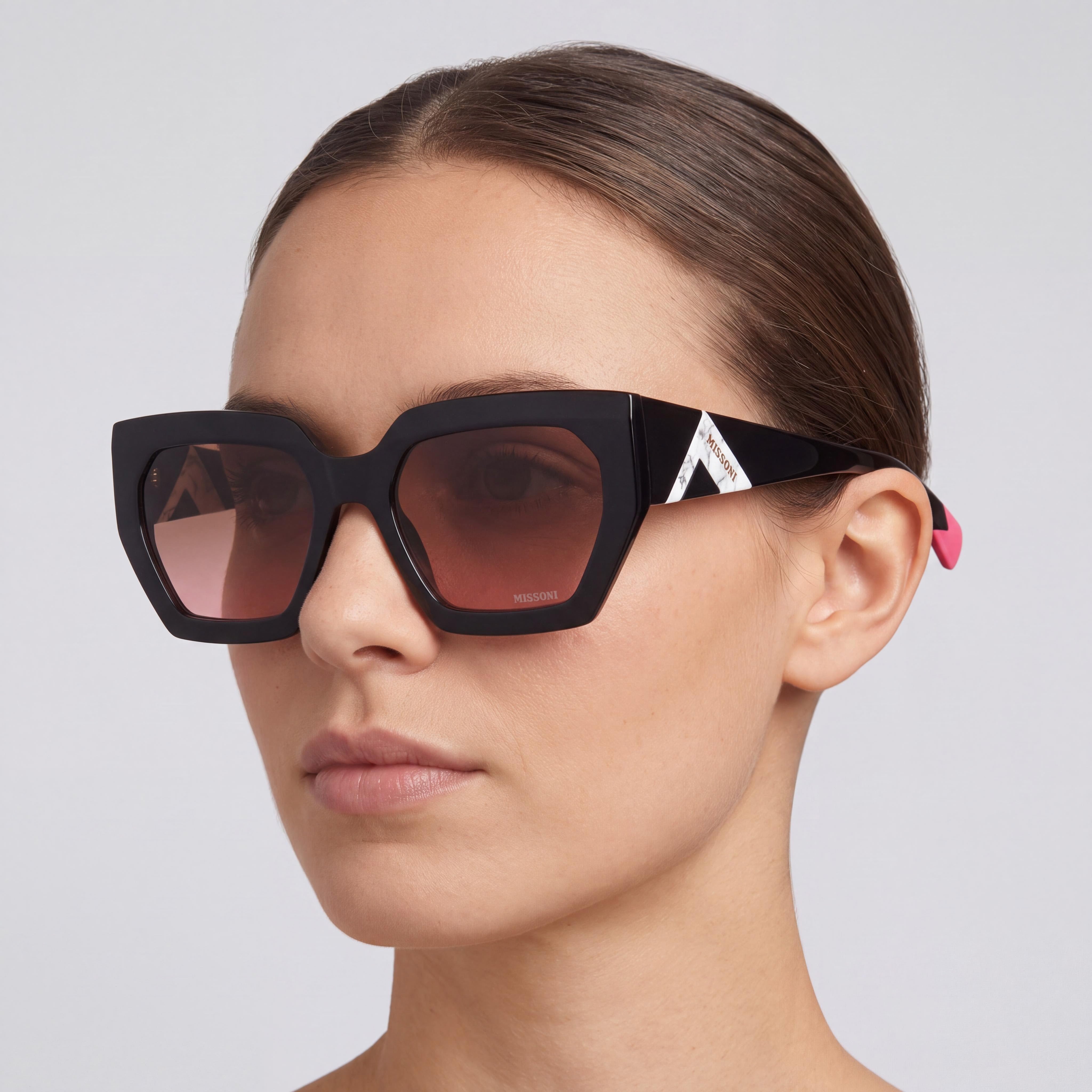 M Missoni Mis 0170/S Women's Black Acetate Non-Polarized Sunglasses with BROWN PINK SHADED Lenses 55mm, Photo 4