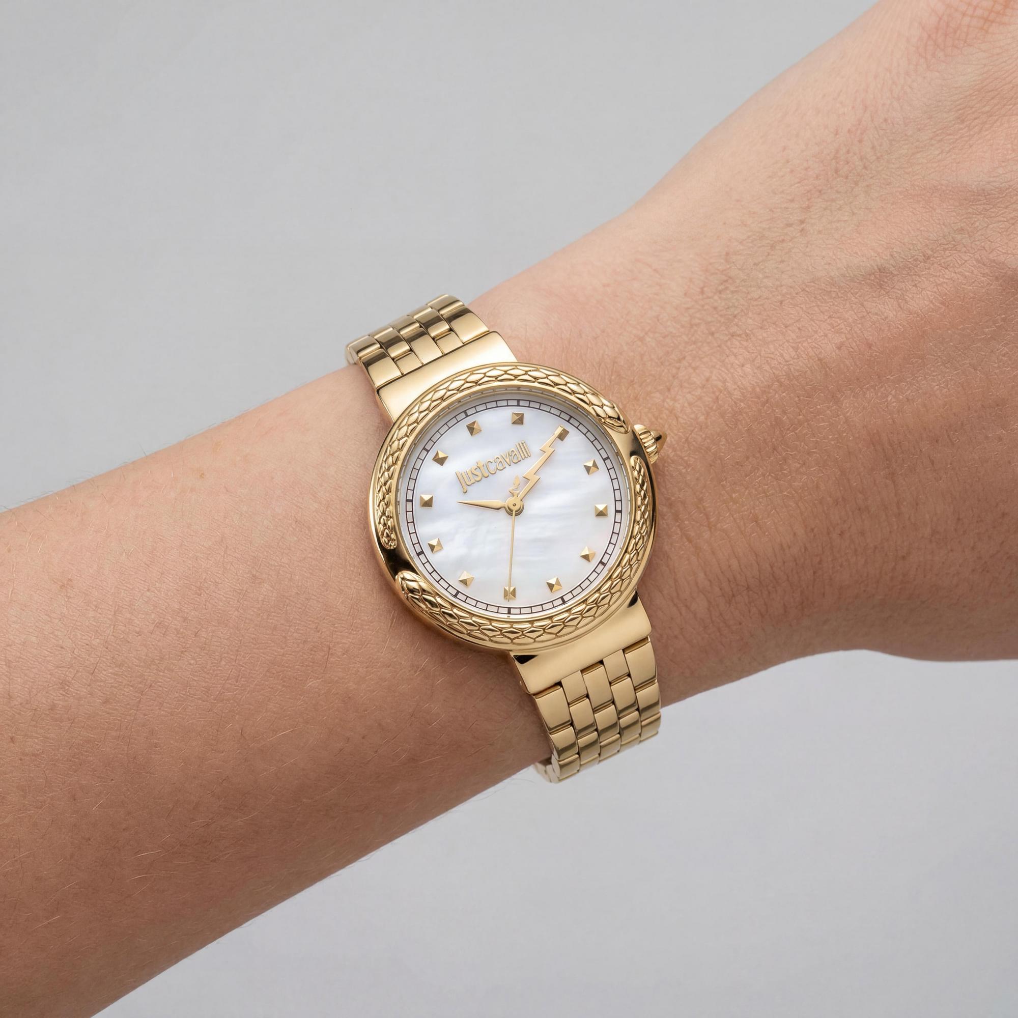 Just Cavalli Women's bracelet Model Wrist Watch, featuring a Gold-Tone finish and Shock Resistant construction, Photo 3