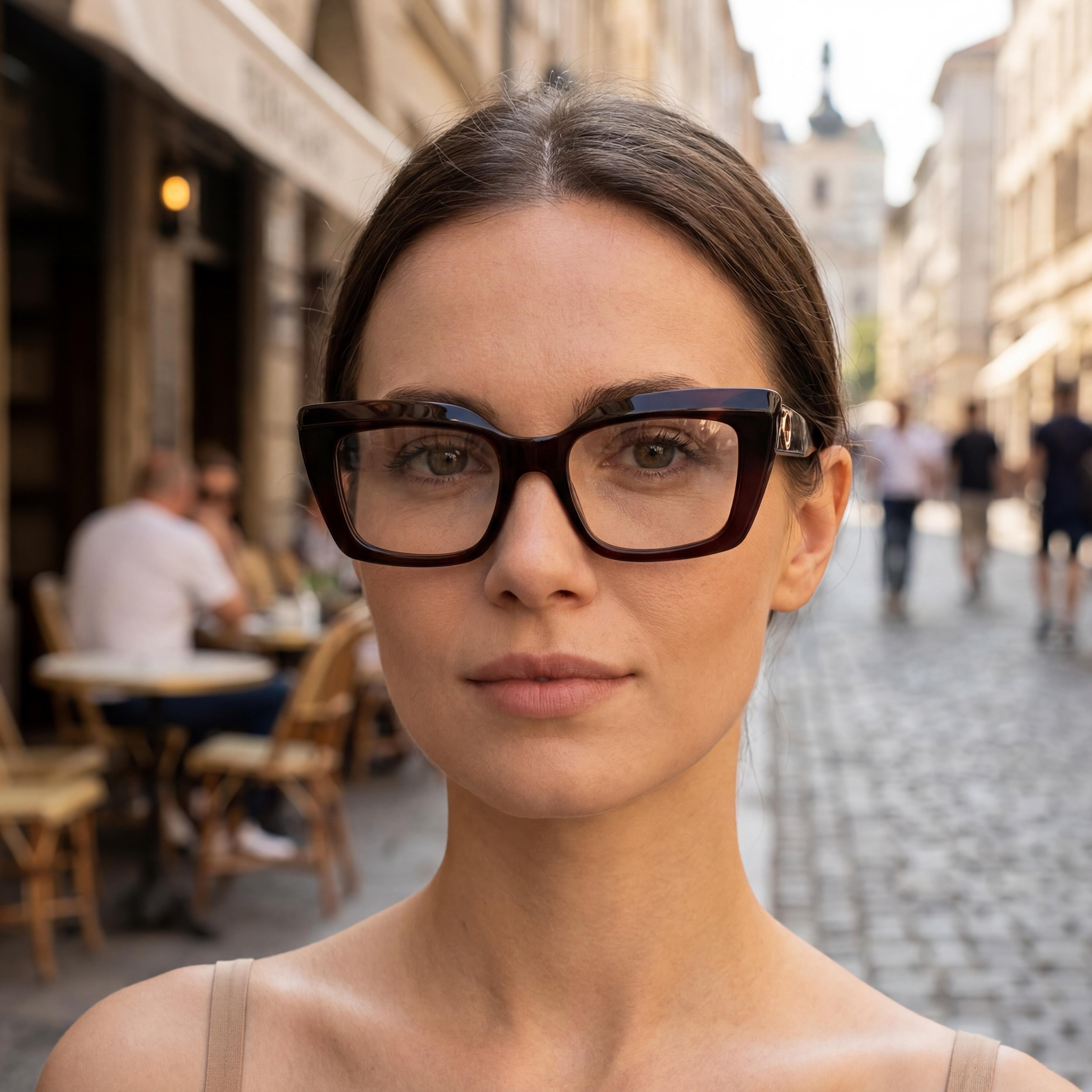 Gafas Ferragamo Sf3008 para mujer, montura de acetato marrón transparente con lentes transparentes 50mm, Photo 3