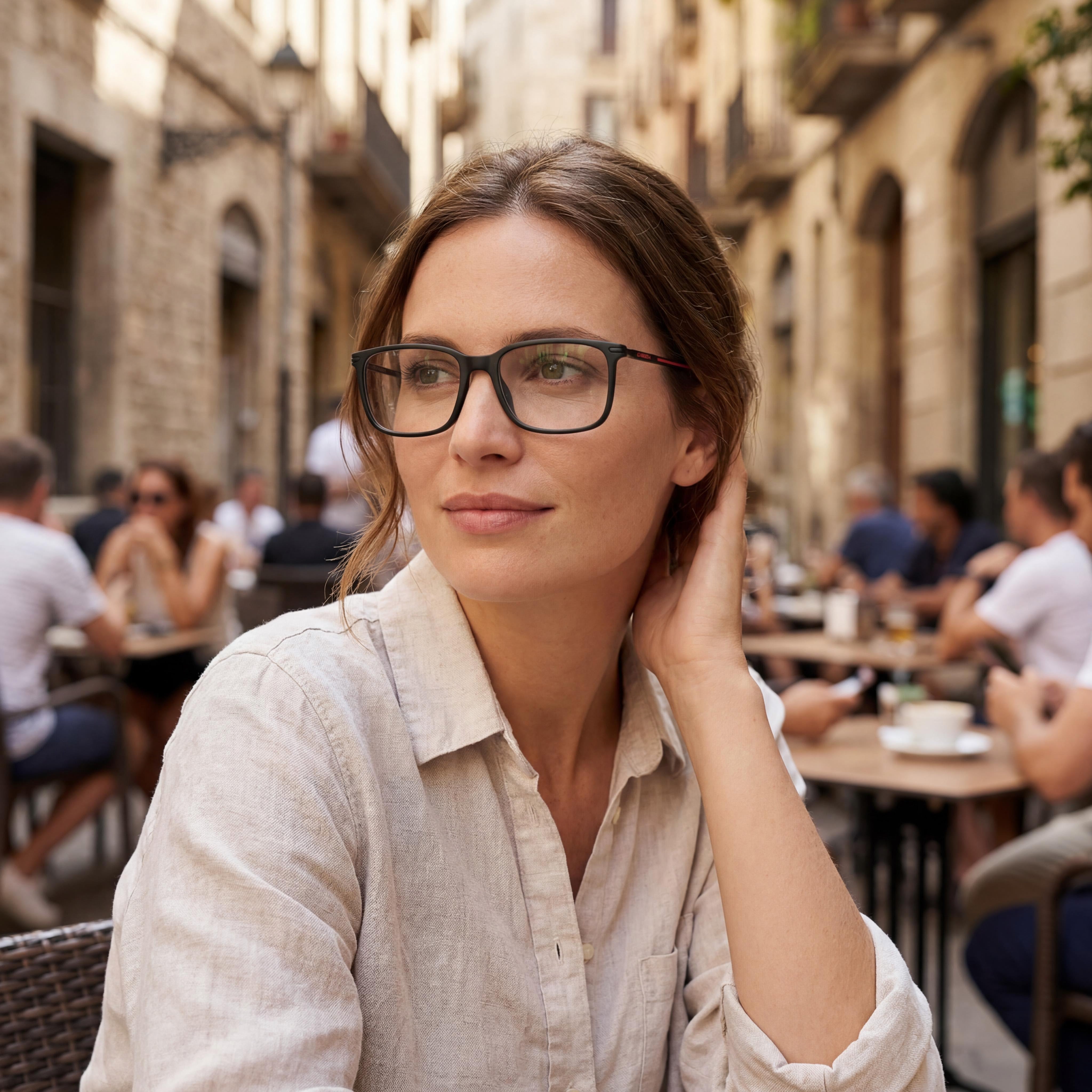 Carrera Rectangular/Square Unisex Plastic Frame Eyeglasses Matte Black Red 55mm Non-, Photo 4