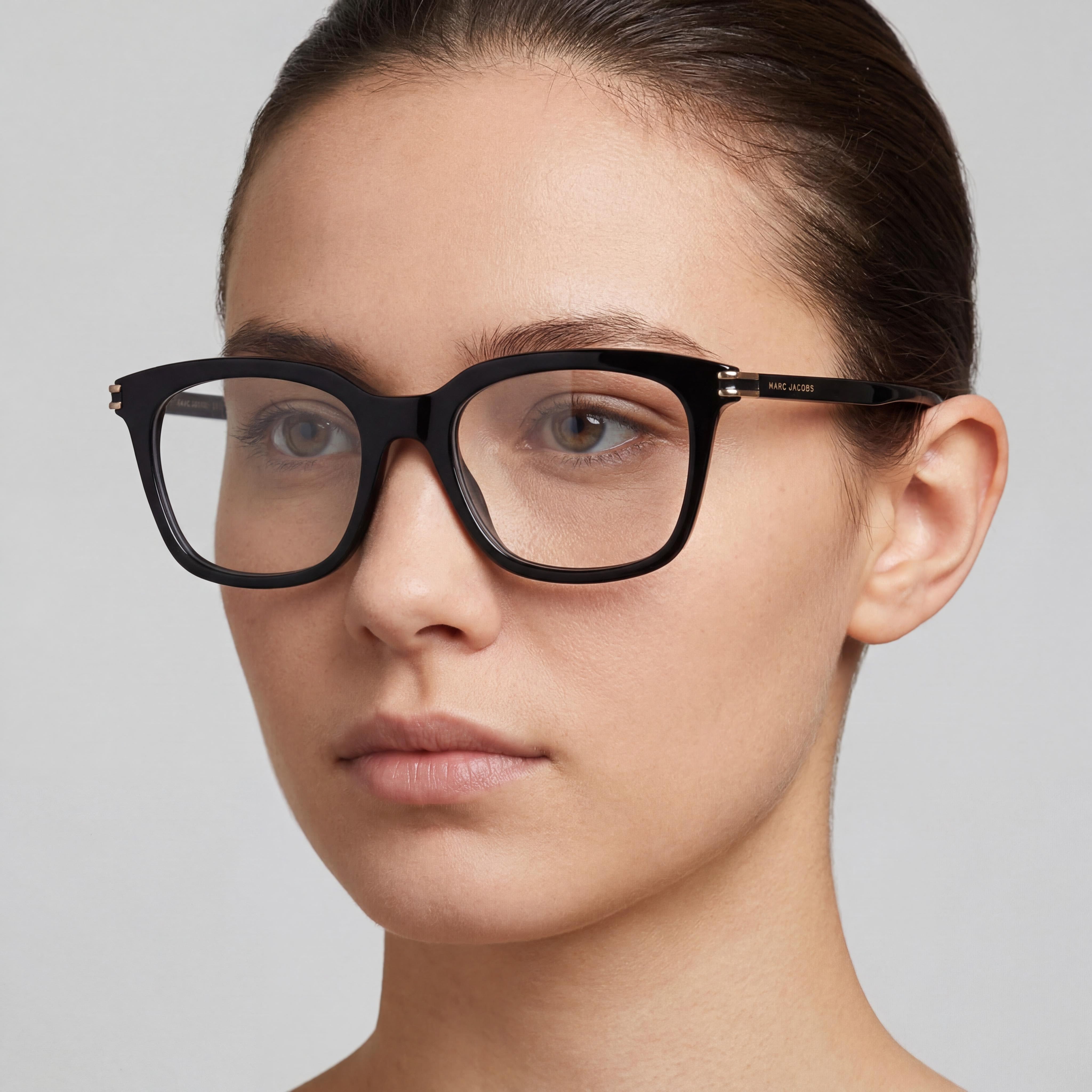Gafas de sol unisex clásicas Marc Jacobs, armazón de acetato negro, lentes de policarbonato, armazón cuadrado completo 52-19-145mm, Photo 4