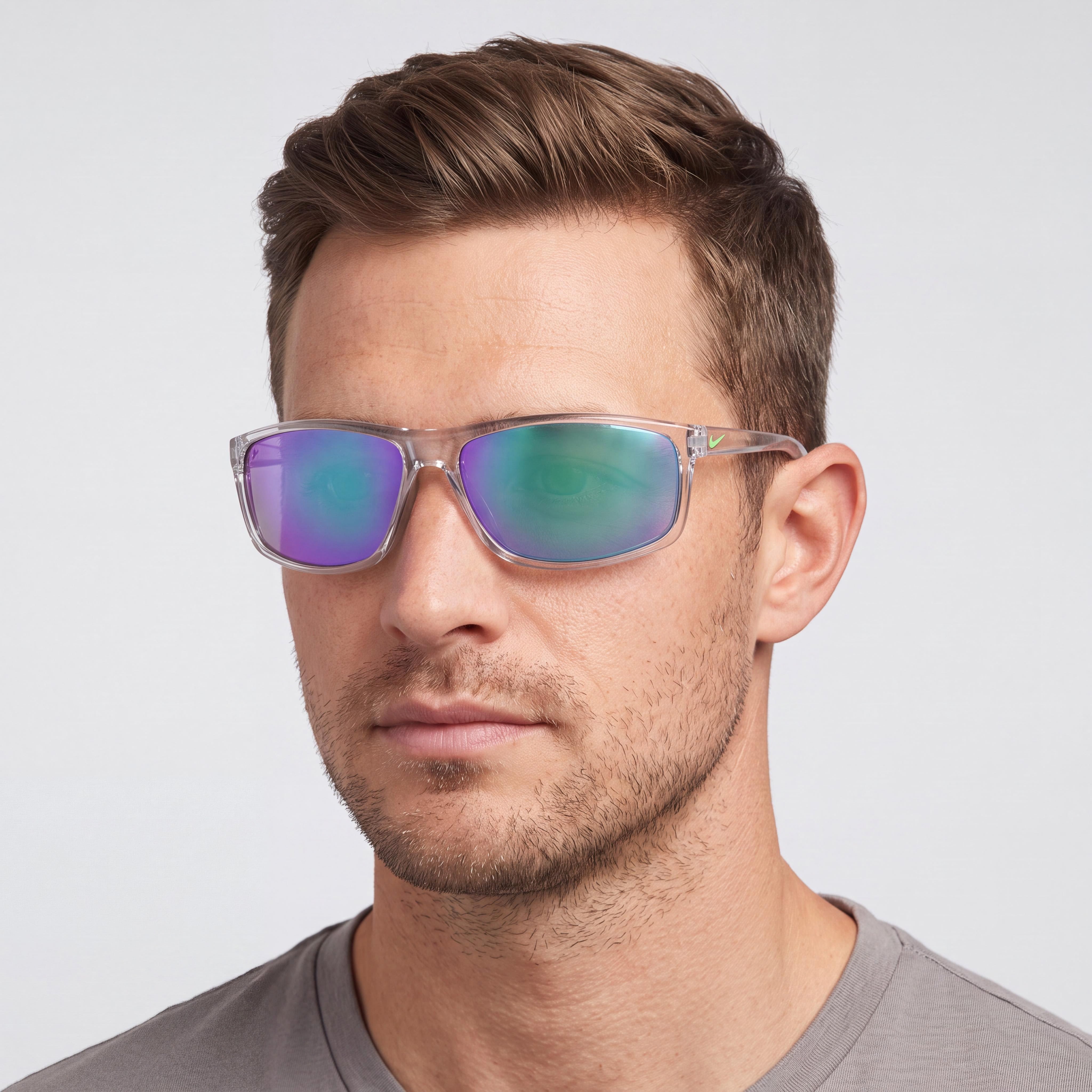 Gafas de sol Nike Adrenaline M para hombre, de titanio, color gris claro, verde policarbonato, con protección UV, no polarizadas, 64 mm, Photo 5