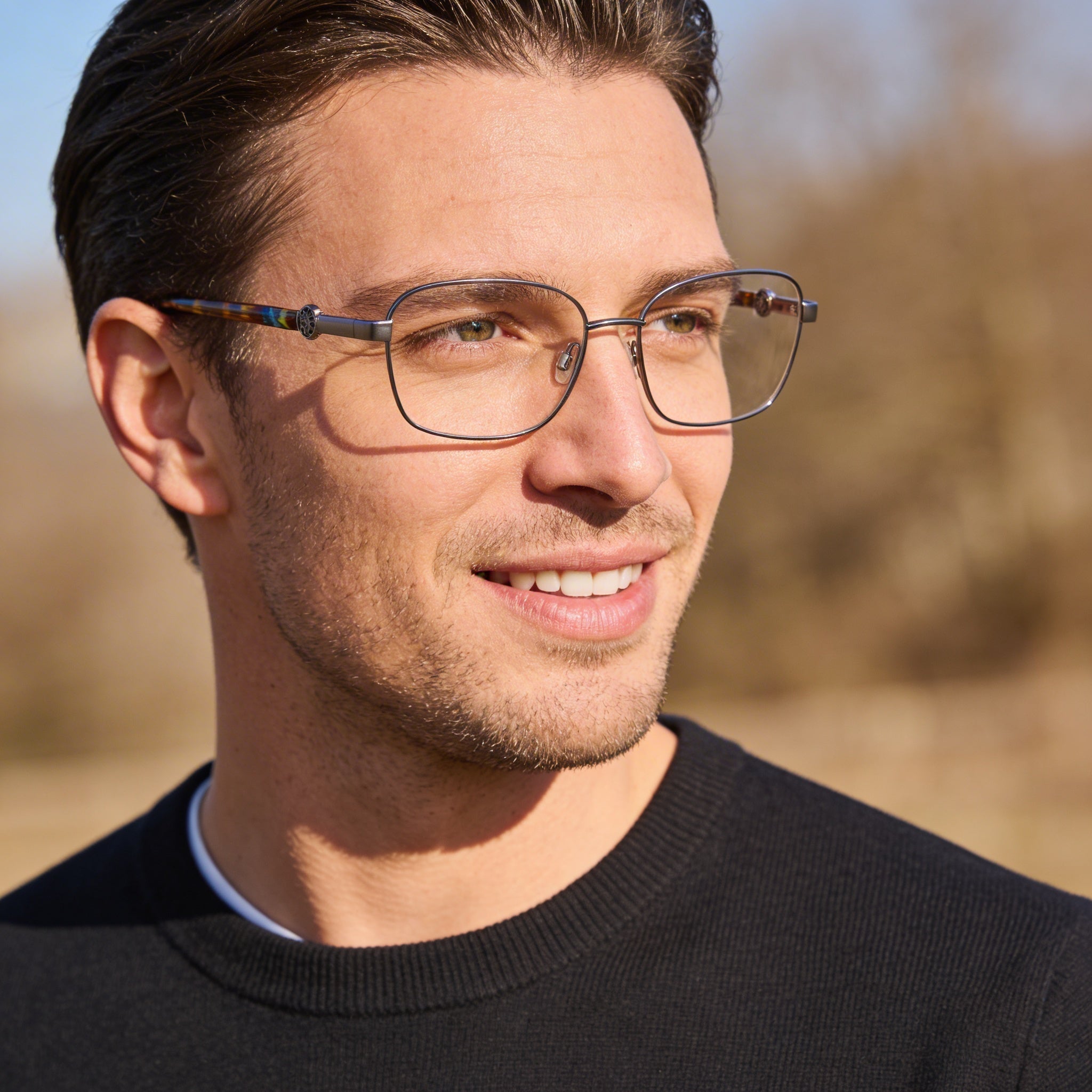 Anne Klein Ak5103 Men's Slate Metal Prescription Eyewear Frames with Clear Polycarbonate Lenses, Size 56-17-145, Photo 4
