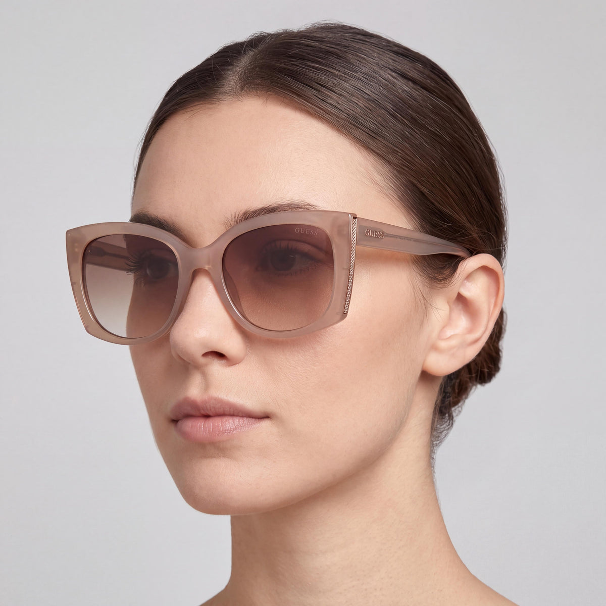 GUESS Gf6169 Women's Beige Gradient Brown Composite Frame Brown Non-Polarized UV Protection Sunglasses 140mm, Photo 4