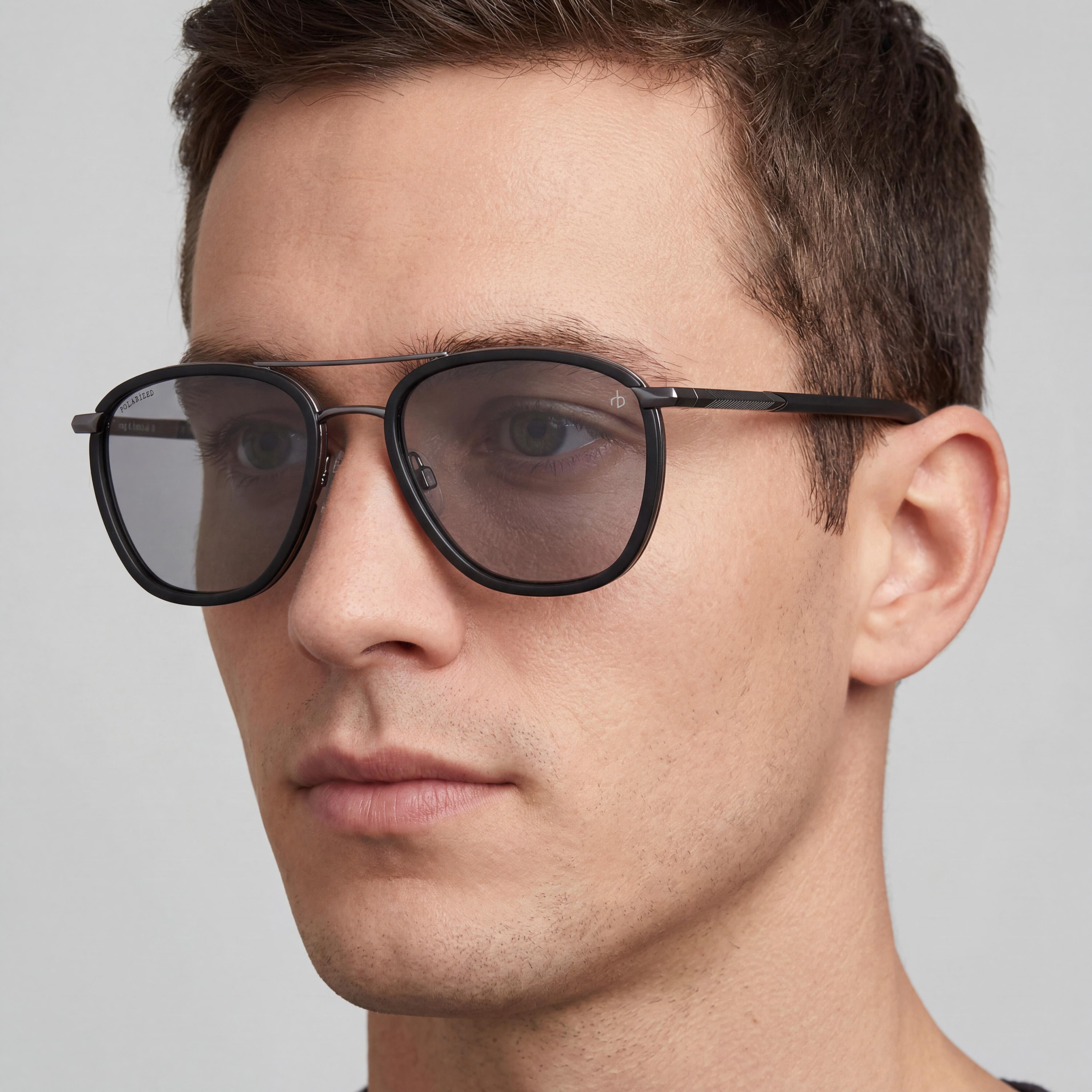 rag & bone Classic Men's Polarized Metal Sunglasses Black Grey 54mm, Photo 5