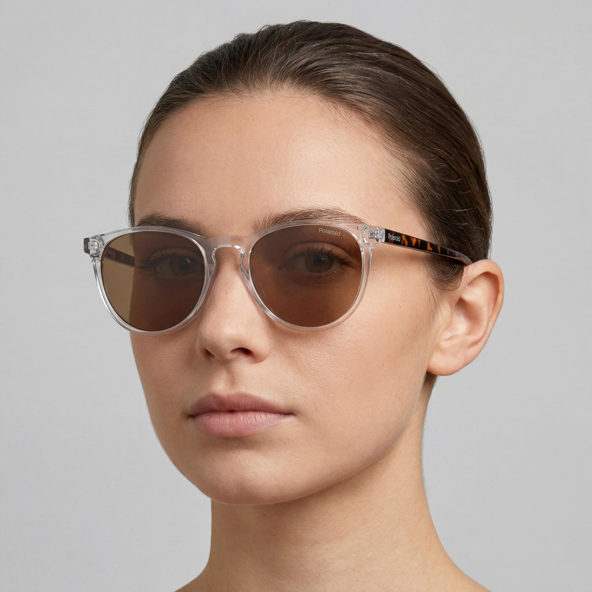 Polaroid Essential Women's Oval Polarized Polycarbonate Frame Tri Acetate Cellulose Lens Sunglasses Crystal Gold Bronze 54mm, Photo 4