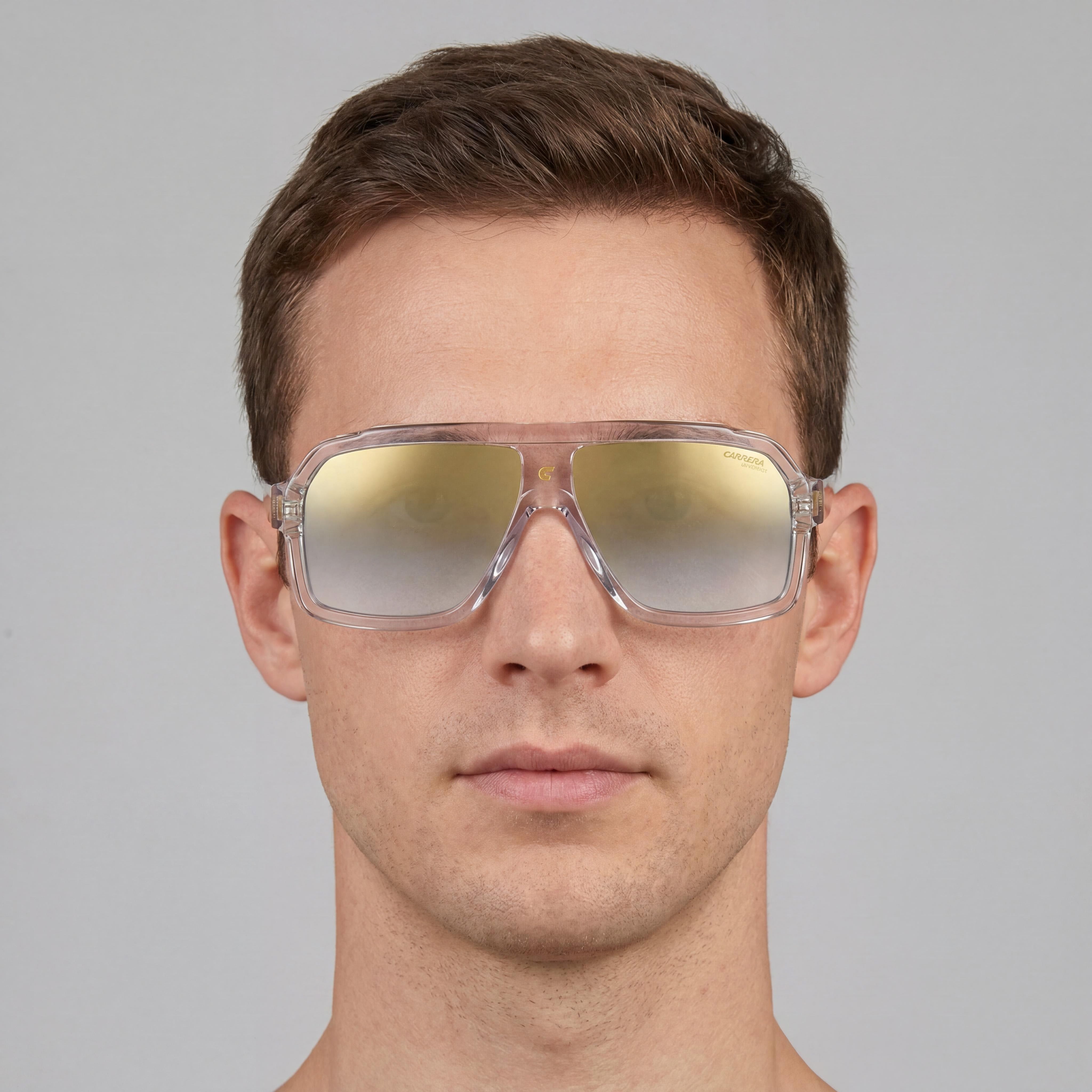 Carrera 1053/S Classic Unisex Acetate Crystal Blue Shaded Gold Mirror Lenses UV Protection 60-12-145mm, Photo 5