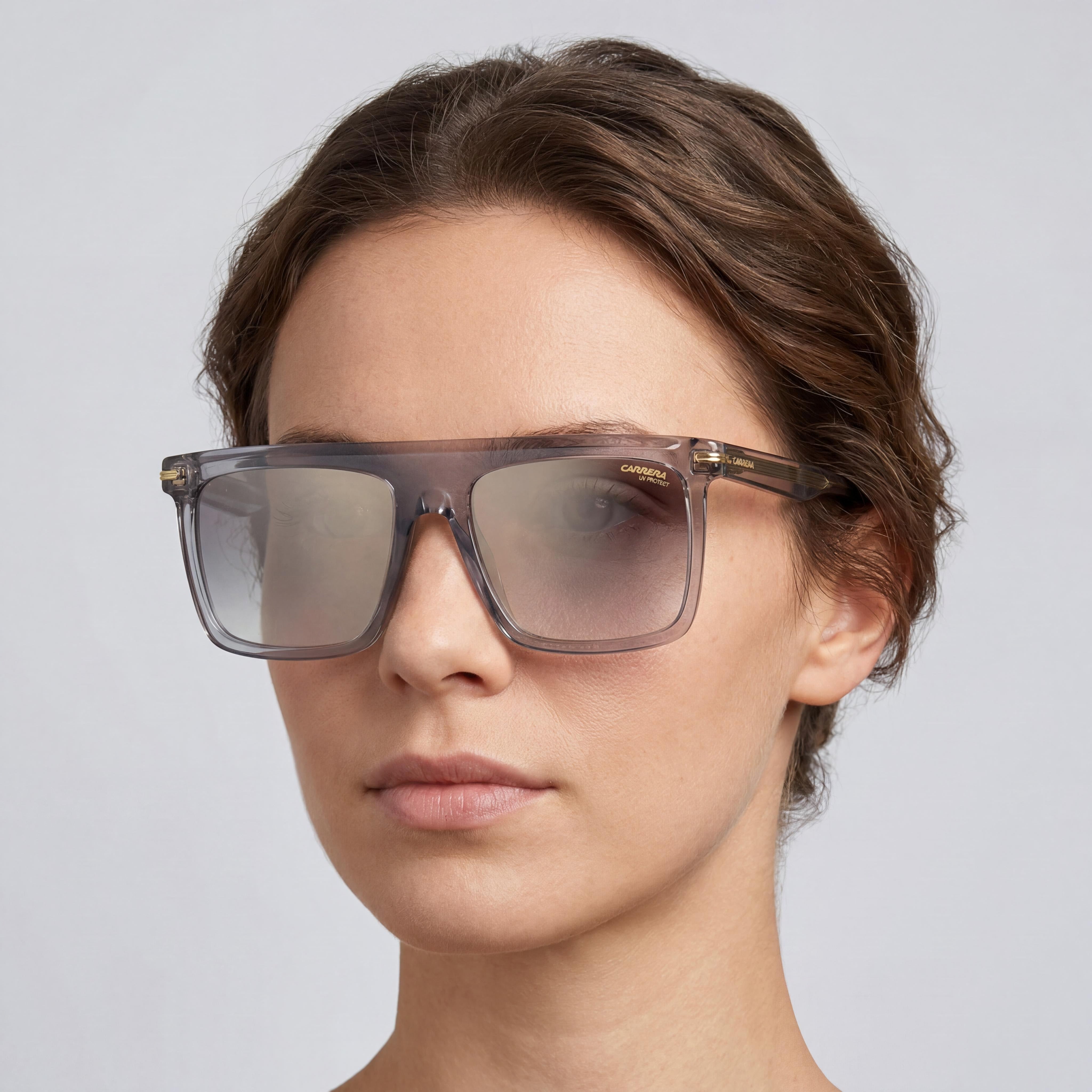 Carrera CARRERA 359/S Gafas de Sol de Acetato Gris para Mujer con Cristales Grises Degradados con Efecto Espejo Dorado 56mm, Photo 5