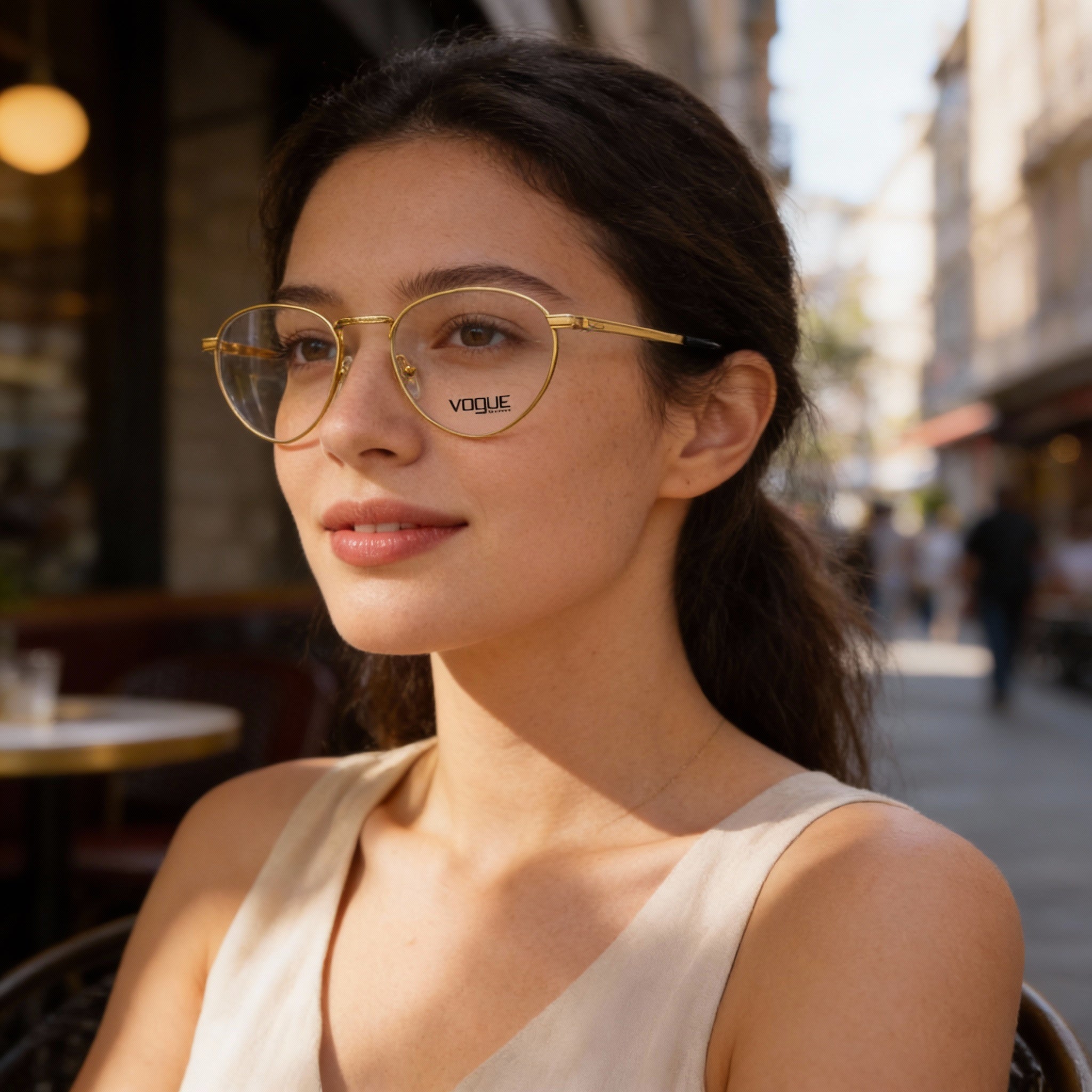 Vogue Vo 4084 Women's Metal Gold Frame Clear Non- Polycarbonate Lens Eyeglasses 50-20-135, Photo 3