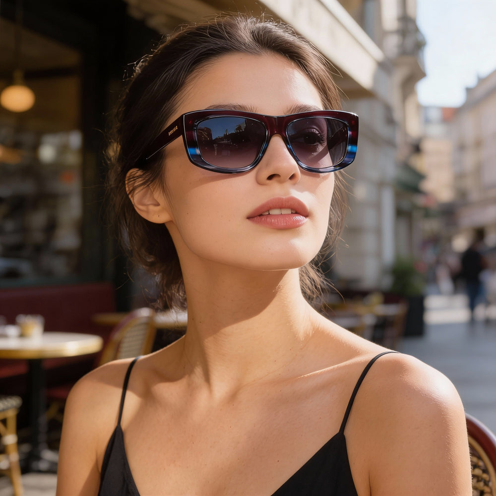 Gafas de sol Missoni Mis 0111/s modernas de acetato para mujer con protección UV, montura Blueviolhorn, lentes de cuerno de piscina azul, 56 mm