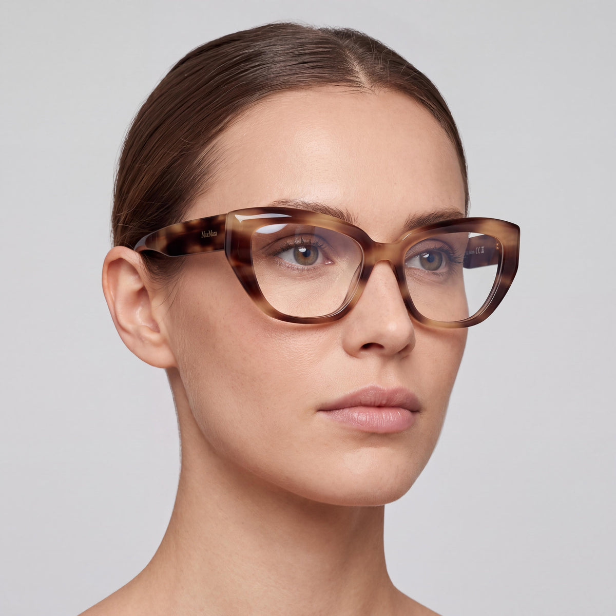MaxMara MM5135 Women's Light Brown/Striped Modern Eyeglasses 53-17-140, Photo 4
