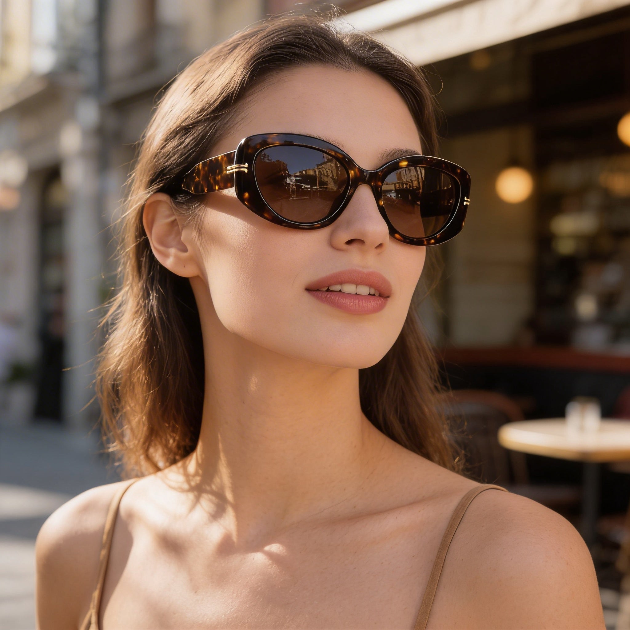 Gafas de sol Marc Jacobs Casual para mujer de acetato, montura Havana con lentes marrones, talla 56-20-145, Photo 4
