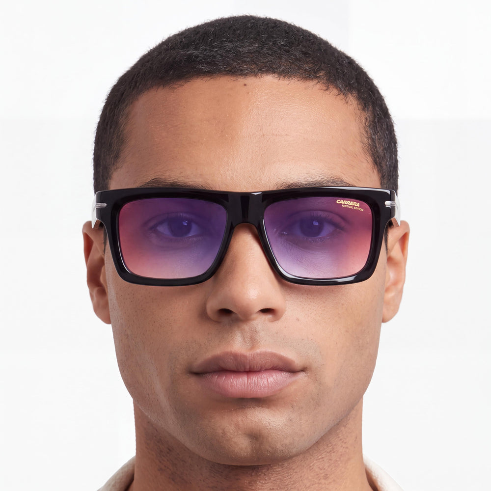 Carrera Carrera 4019/S Men's Festival Edition Black Blue Shaded Red Plastic UV Protection Sunglasses 58mm