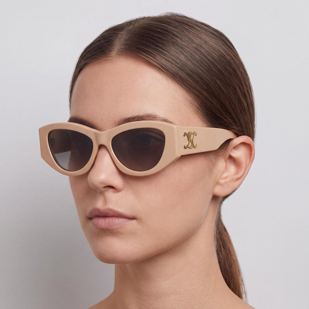 Celine CL40308U 57B Women's Classic Brown Acetate Sunglasses with Grey Lenses, 100% UV Protection, 55mm