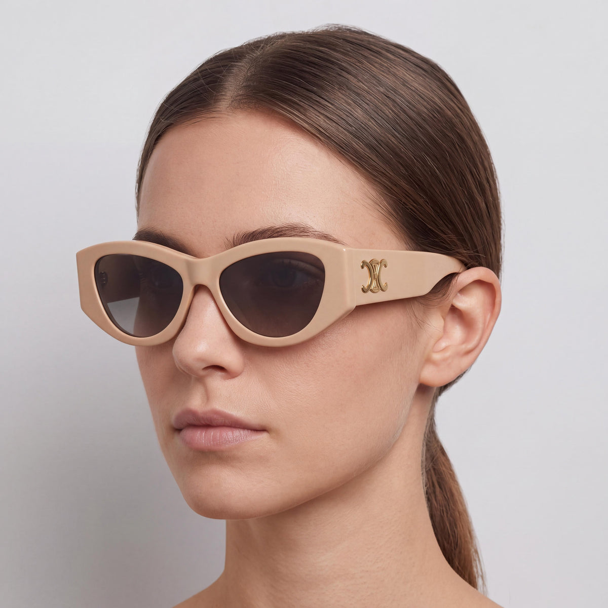 Celine CL40308U 57B Women's Classic Brown Acetate Sunglasses with Grey Lenses, 100% UV Protection, 55mm, Photo 3
