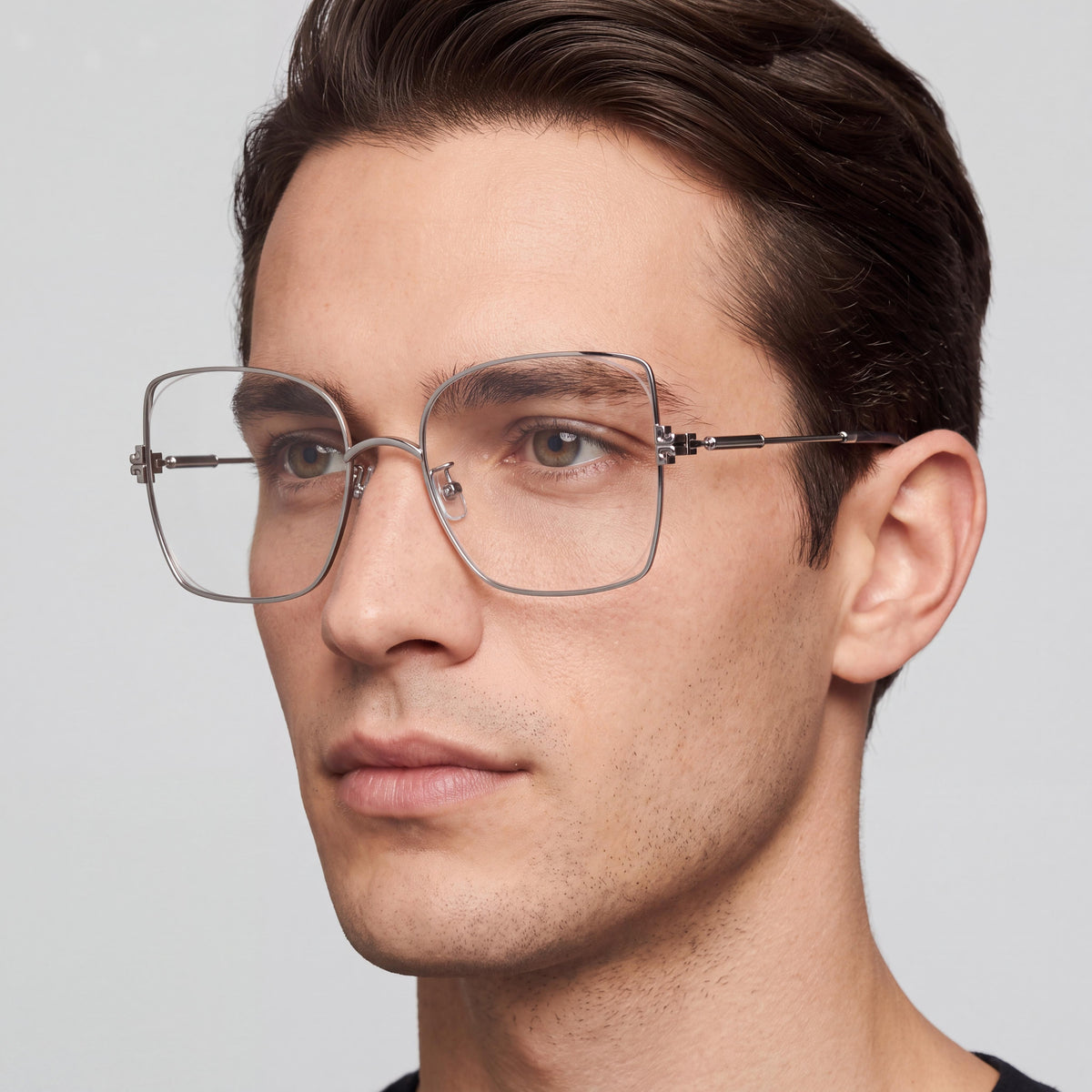 Tory Burch Ty 1079 Men's Eyeglass Frames, Featuring a Square Style with a Silver Metal Frame, Size 52-18-140mm, Photo 3