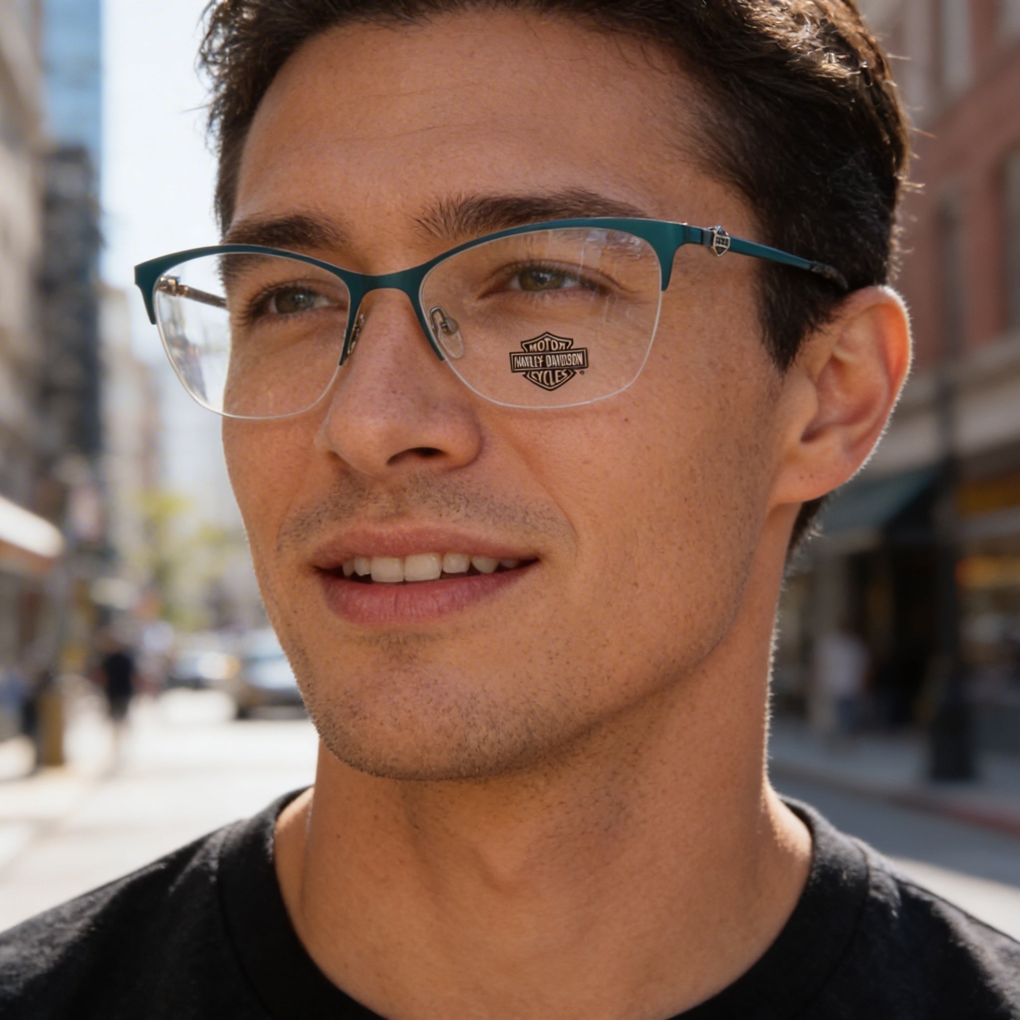 Harley-Davidson Hd0561 Men's Metal Frame Semi-Rimless Cat Eye Eyeglasses Shiny Light Nickeltin 54mm, Photo 3