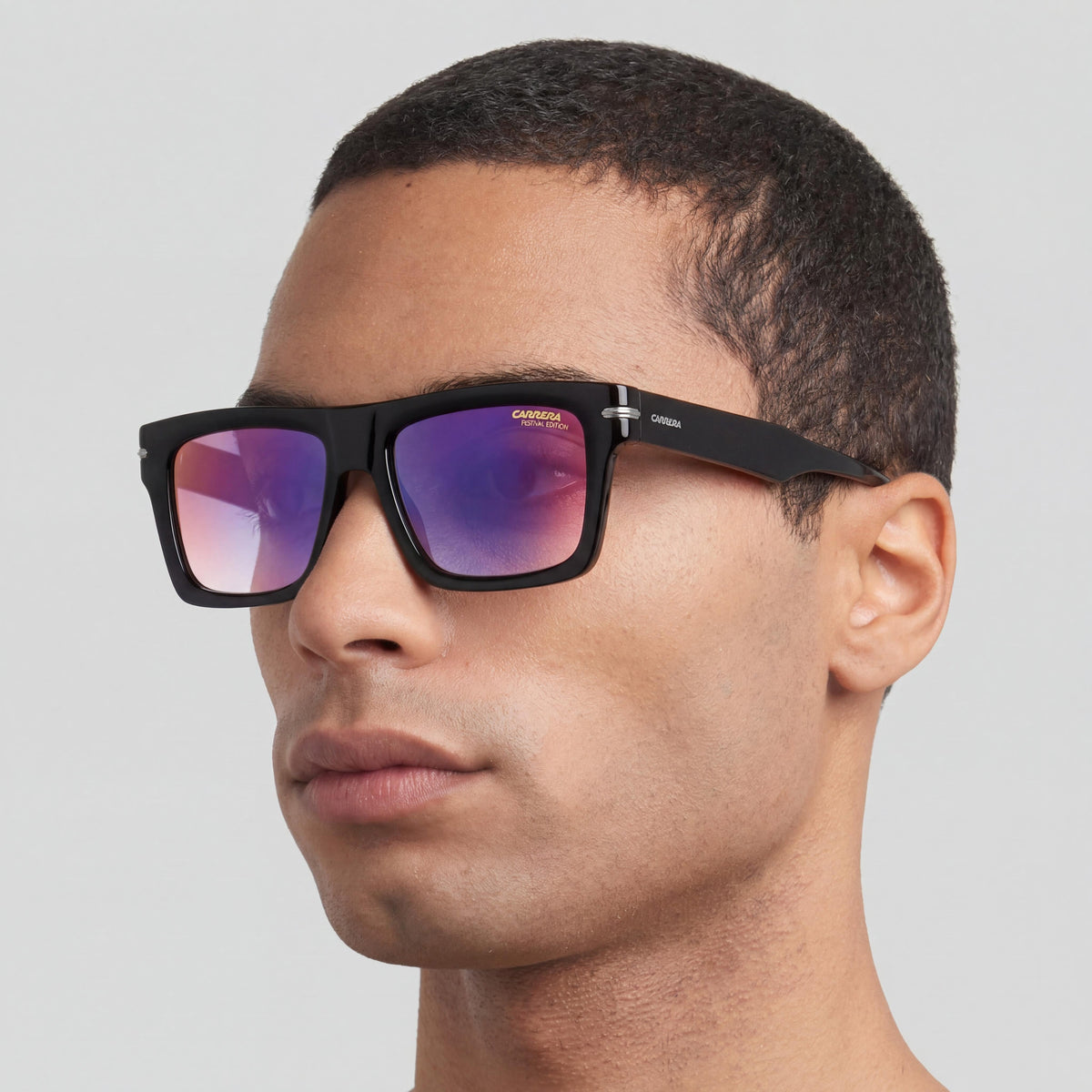 Gafas de sol Carrera 305/S rectangulares negras y azules unisex, 54 mm, Photo 4