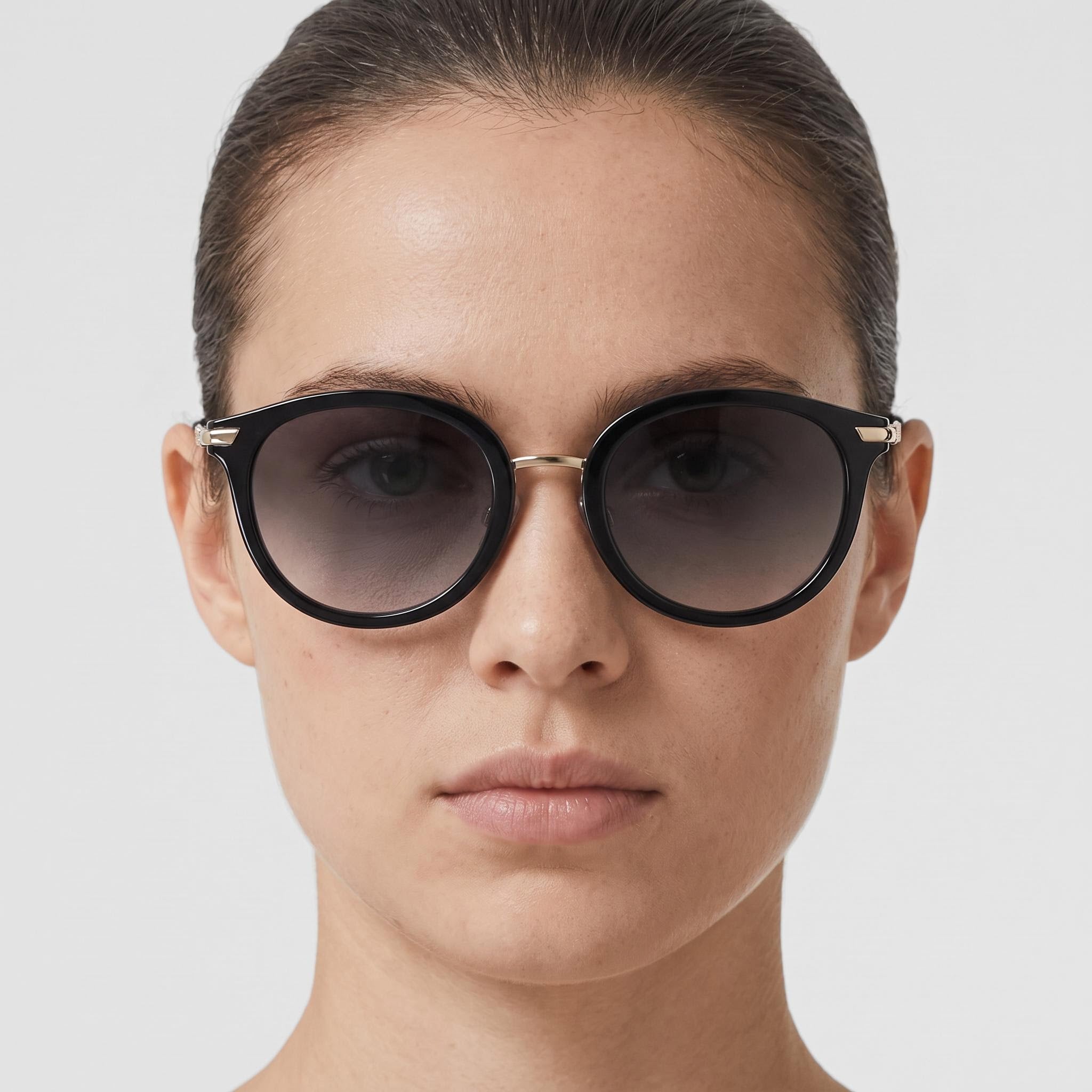 BURBERRY Be 4398d Women's Black Grey Gradient Stainless Steel Frame Grey 100% UV Protection Sunglasses 50mm, Photo 5