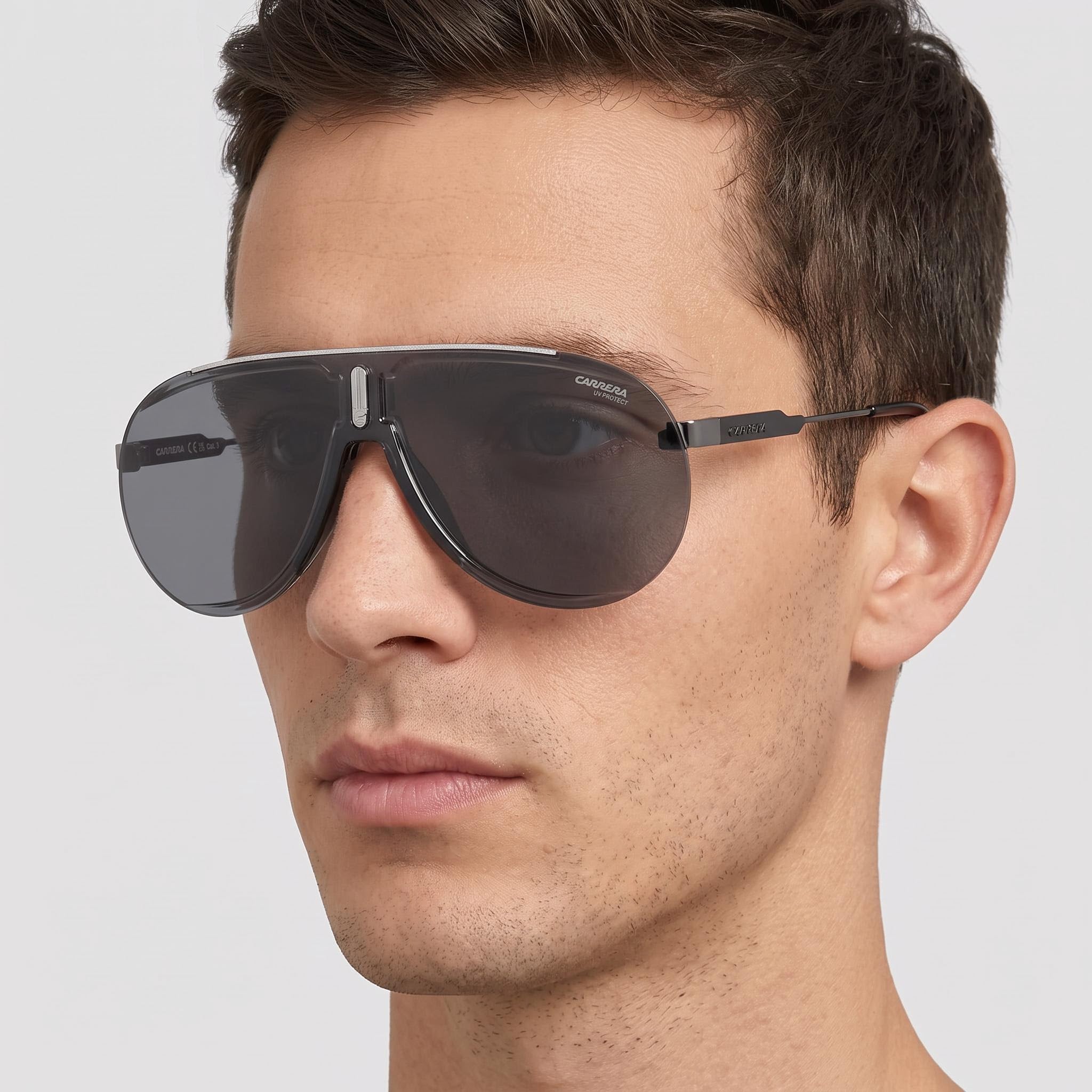 Carrera Superchampion Unisex Polycarbonate Dark Ruthenium Black Grey Sunglasses 99-01-135, Photo 3