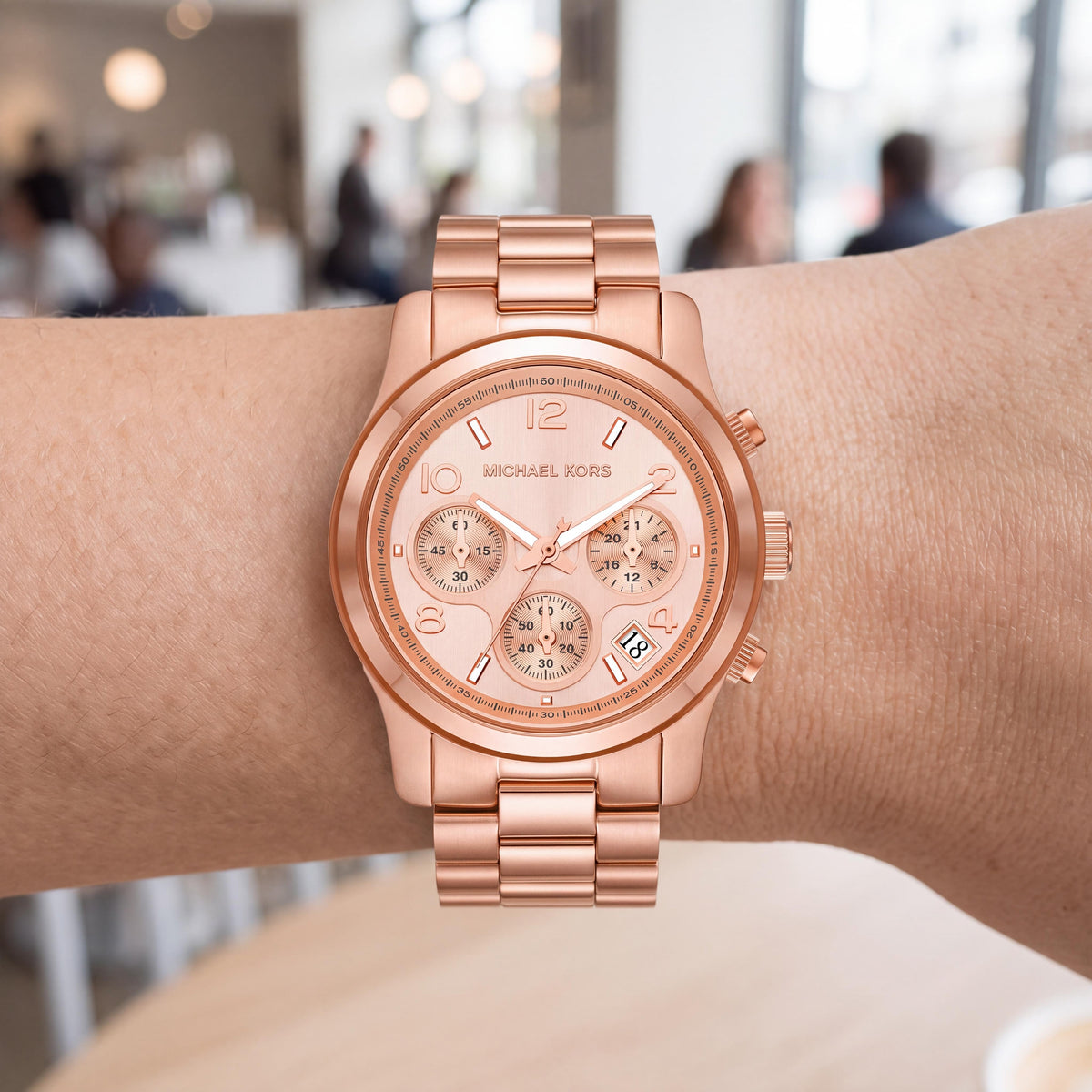 Michael Kors Women's Runway Collection MK7324 Rose Gold Stainless Steel Chronograph Quartz Watch 38mm, Photo 3