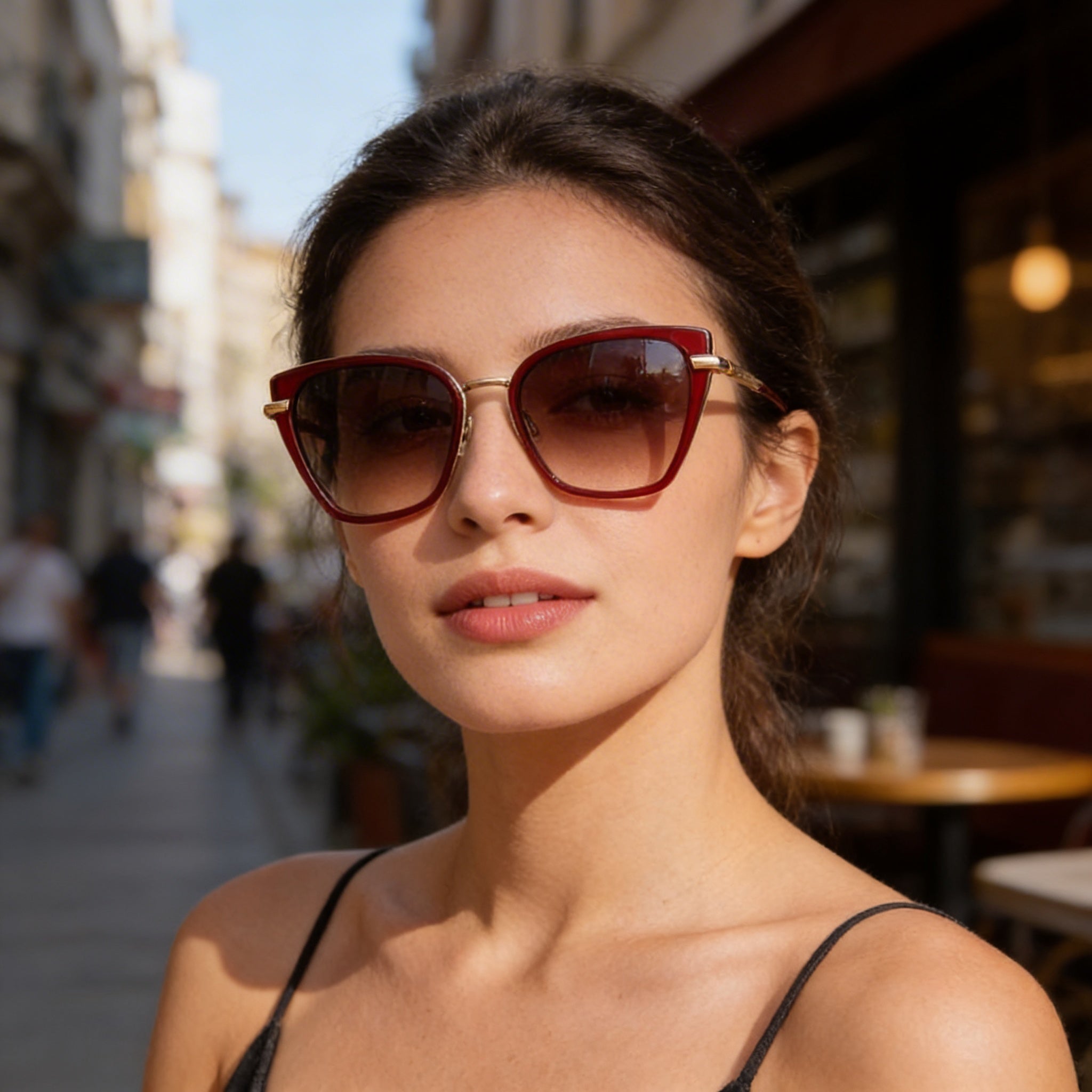 Gafas de sol Rag & Bone modernas para mujer, montura de metal burdeos, protección UV no polarizada, ancho de lente de 56 mm, Photo 4
