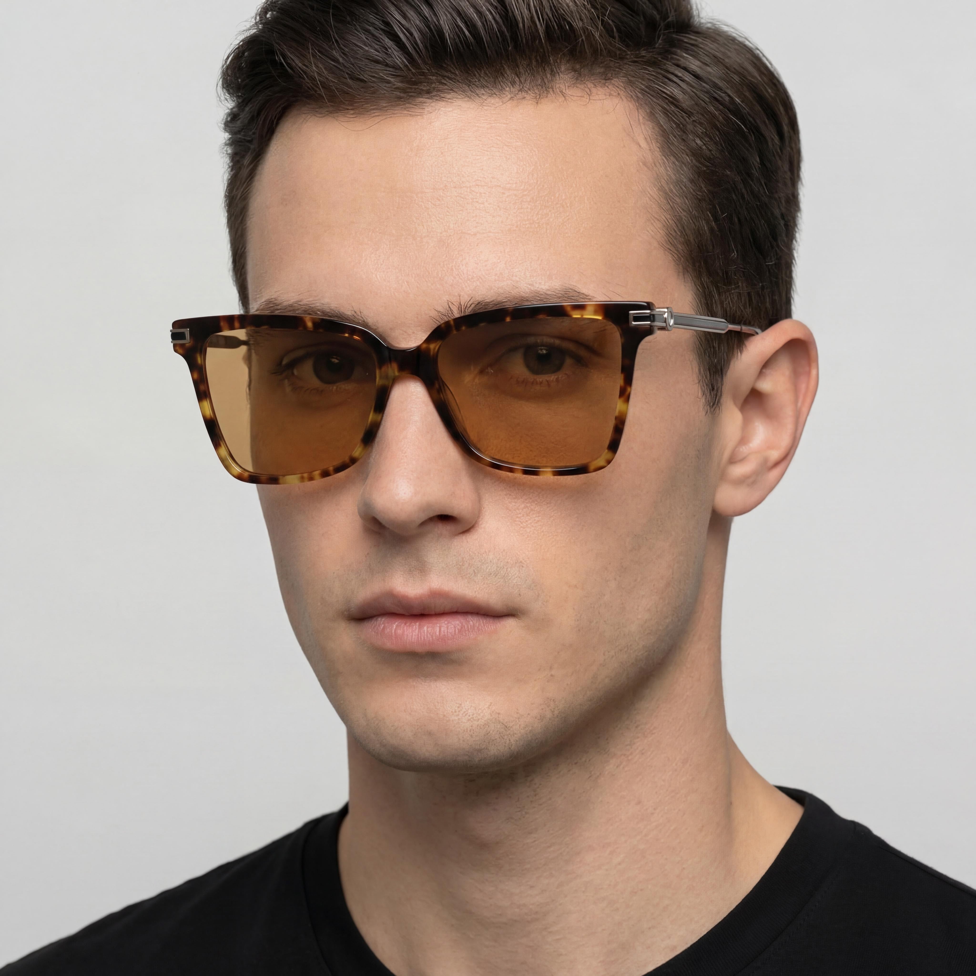 Gafas de sol Ferragamo para hombre Sf2036s con montura de titanio carey oscuro y lentes de policarbonato 56-16-140, Photo 5