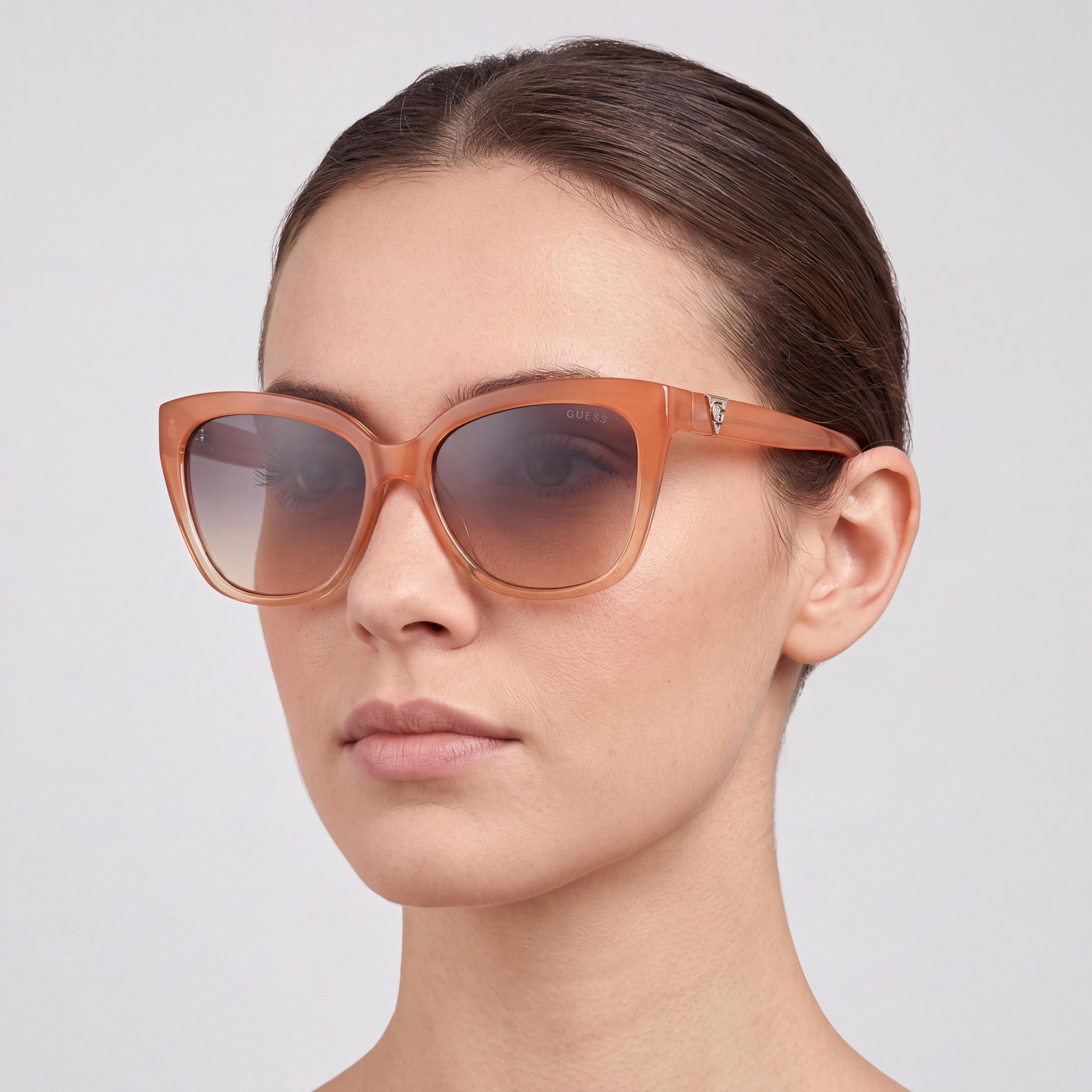 GUESS Gu7878 Women's Neon Orange Plastic Sunglasses with Orange Lenses, UV Protected, 55mm, Photo 5