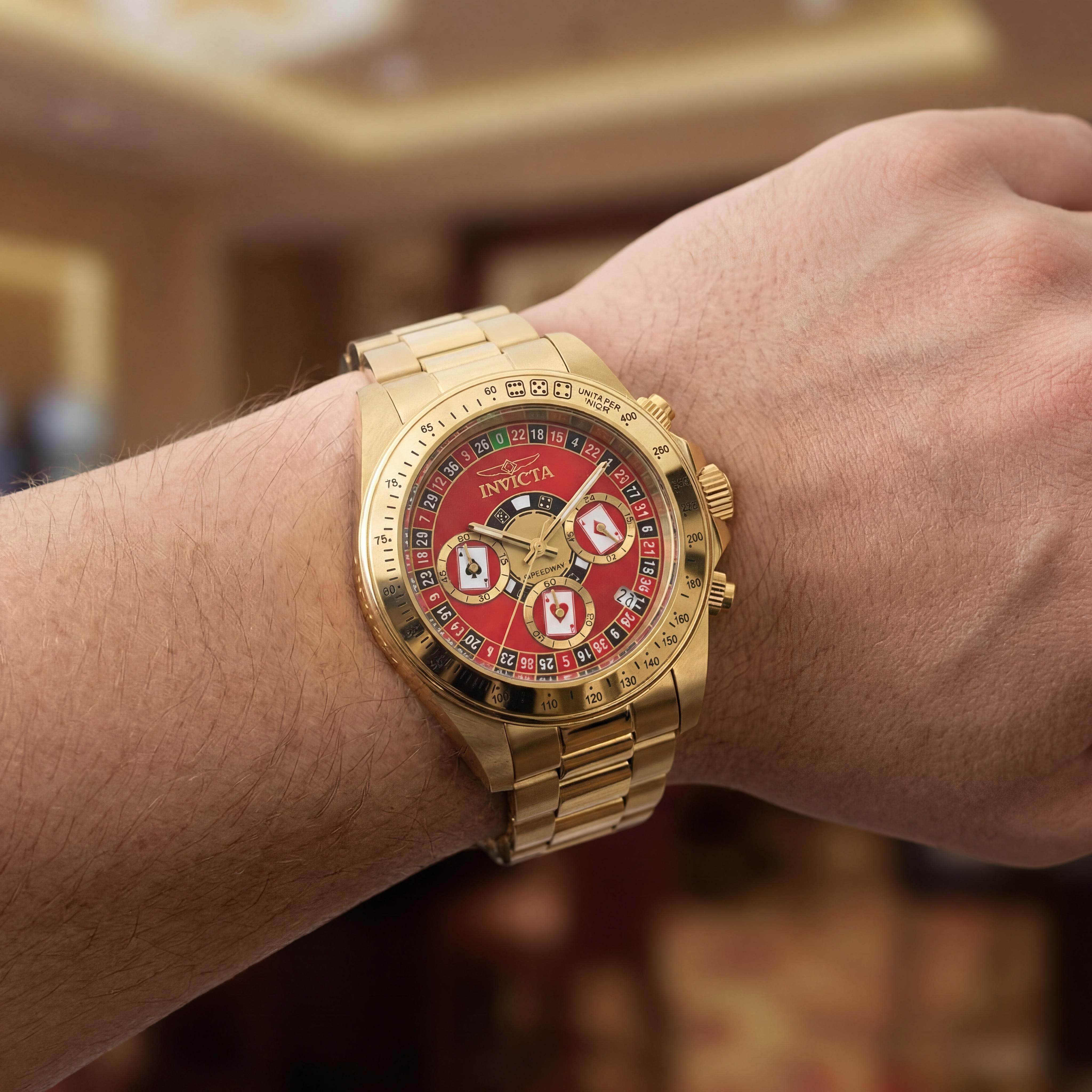 Reloj Invicta Speedway 50496 para hombre de acero inoxidable, carátula roja, movimiento de cuarzo, 39mm, resistente al agua 20 ATM, Photo 4