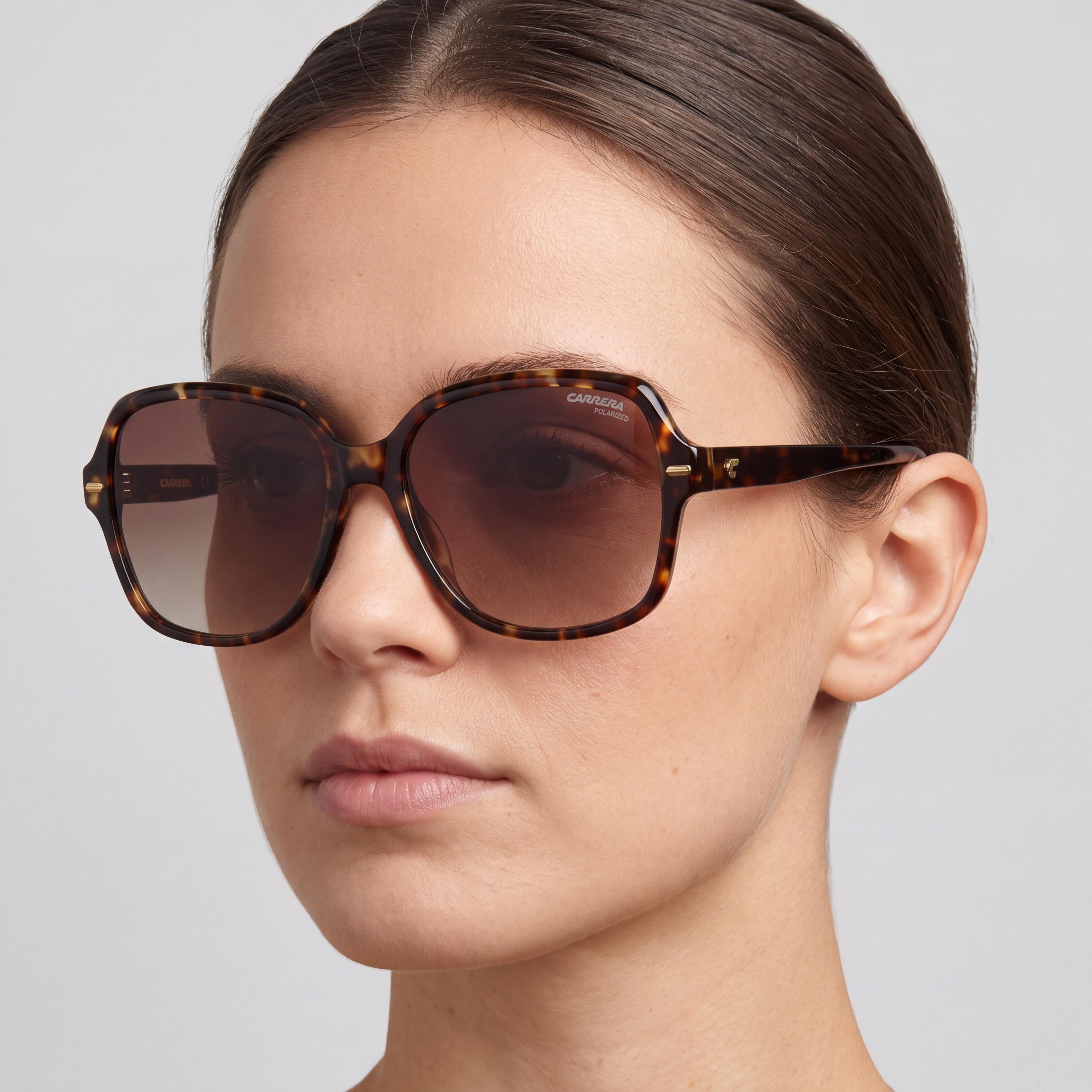 Carrera Classic Women's Brown Havana Plastic Frame Brown Shaded Polarized UV Protection Sunglasses 55mm, Photo 4