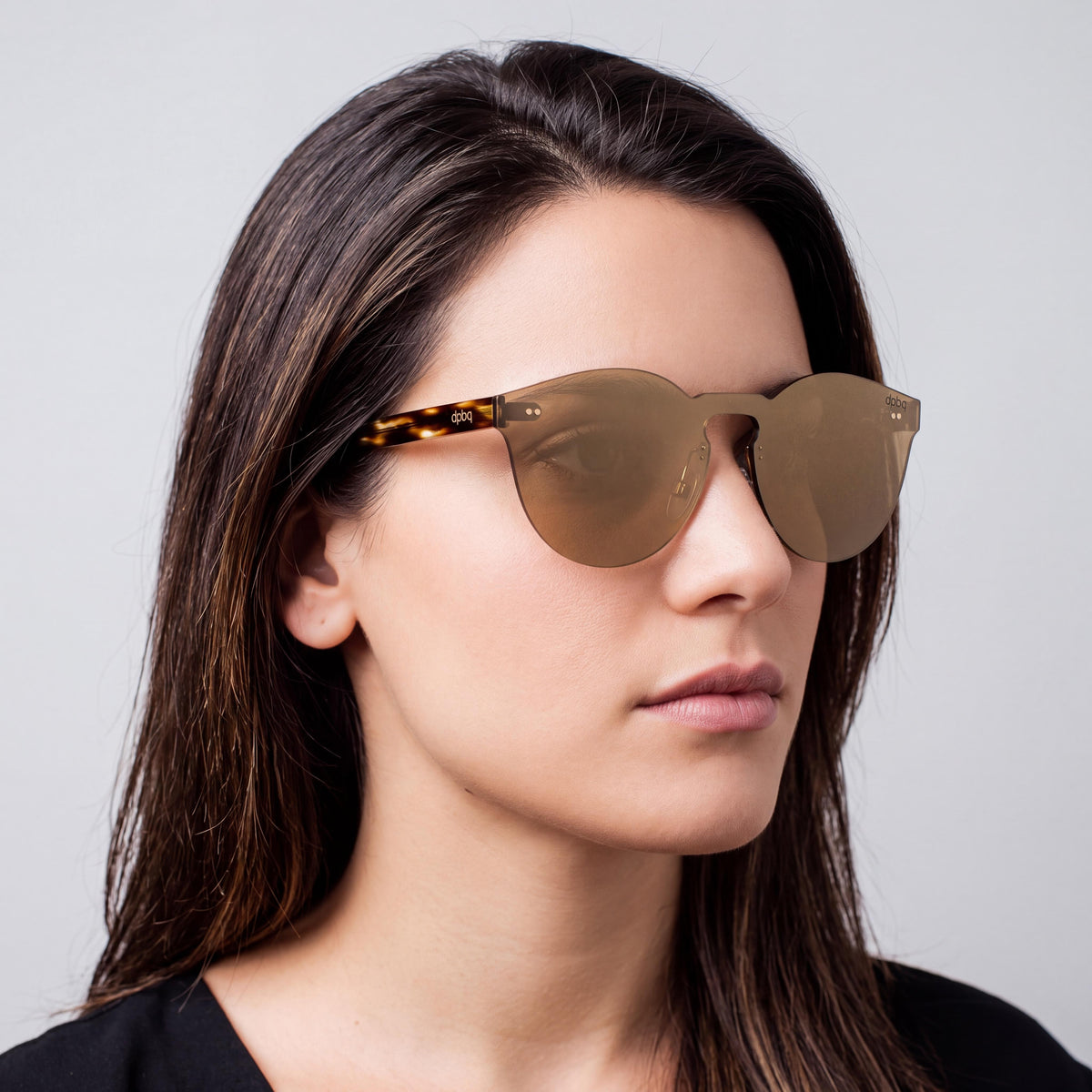 Gafas para mujer DP69 con montura compuesta dorada y lentes compuestas transparentes no polarizadas, ancho de lente de 60 mm, Photo 3