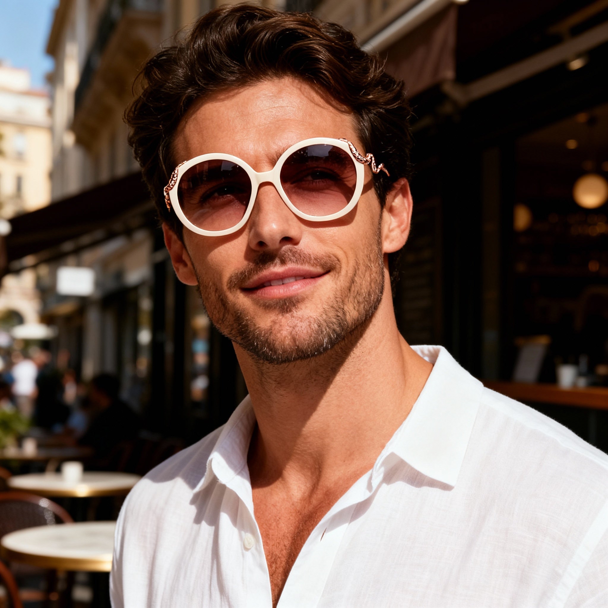 Just Cavalli Src004m Men's Metal Rose Gold Frame Non-Polarized Brown Lens Sunglasses 59mm, Photo 5