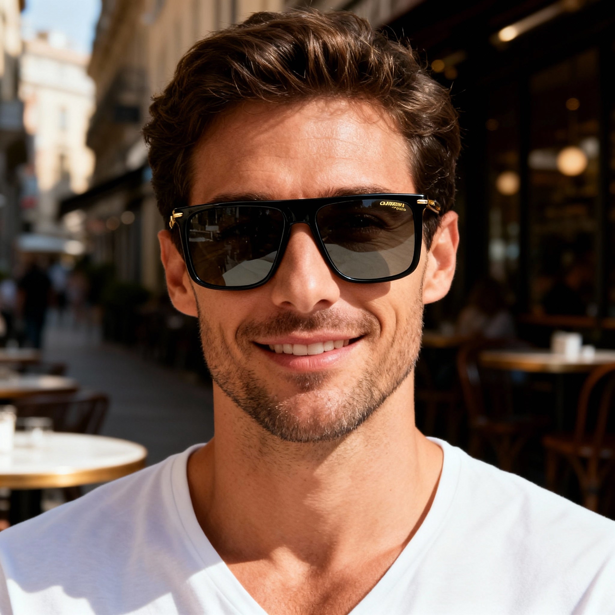 Carrera 278/S Men's Black Gold Plastic Frame Non-Polarized Lenses with UV 400 Protection Sunglasses 58mm, Photo 4