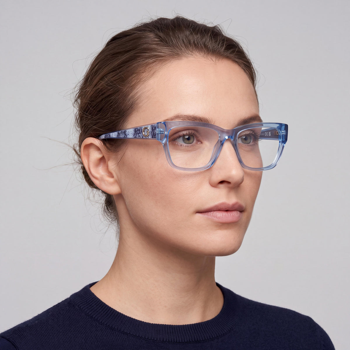 Gafas GUESS para Mujer Gu50126 con Montura de Plástico Monocolor Azul Claro y Cristales de Policarbonato Multicolor 53mm, Photo 4