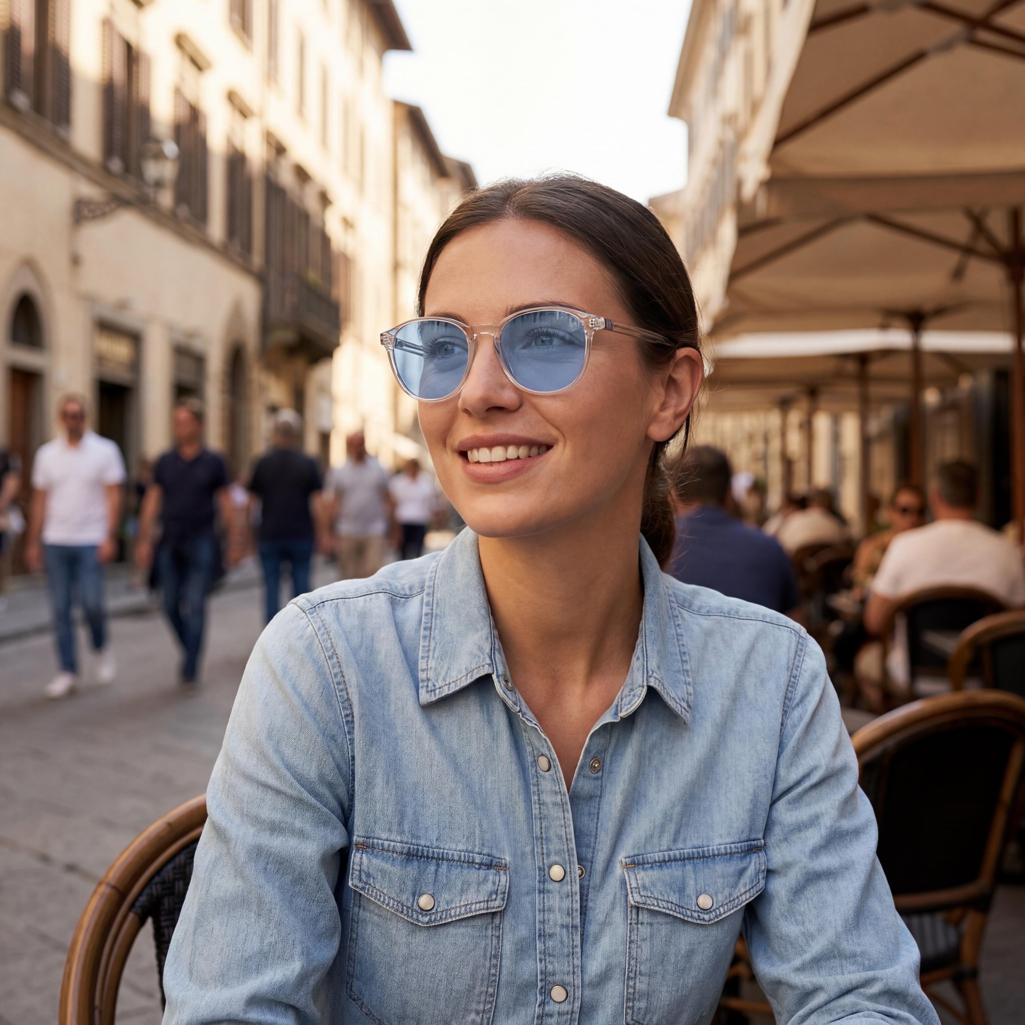 POLO RALPH LAUREN Ph4207u Gafas de Sol Multicolores de Plástico para Mujer con Ajuste Universal, Lentes Azul Claro con Protección UV 54mm, Photo 6