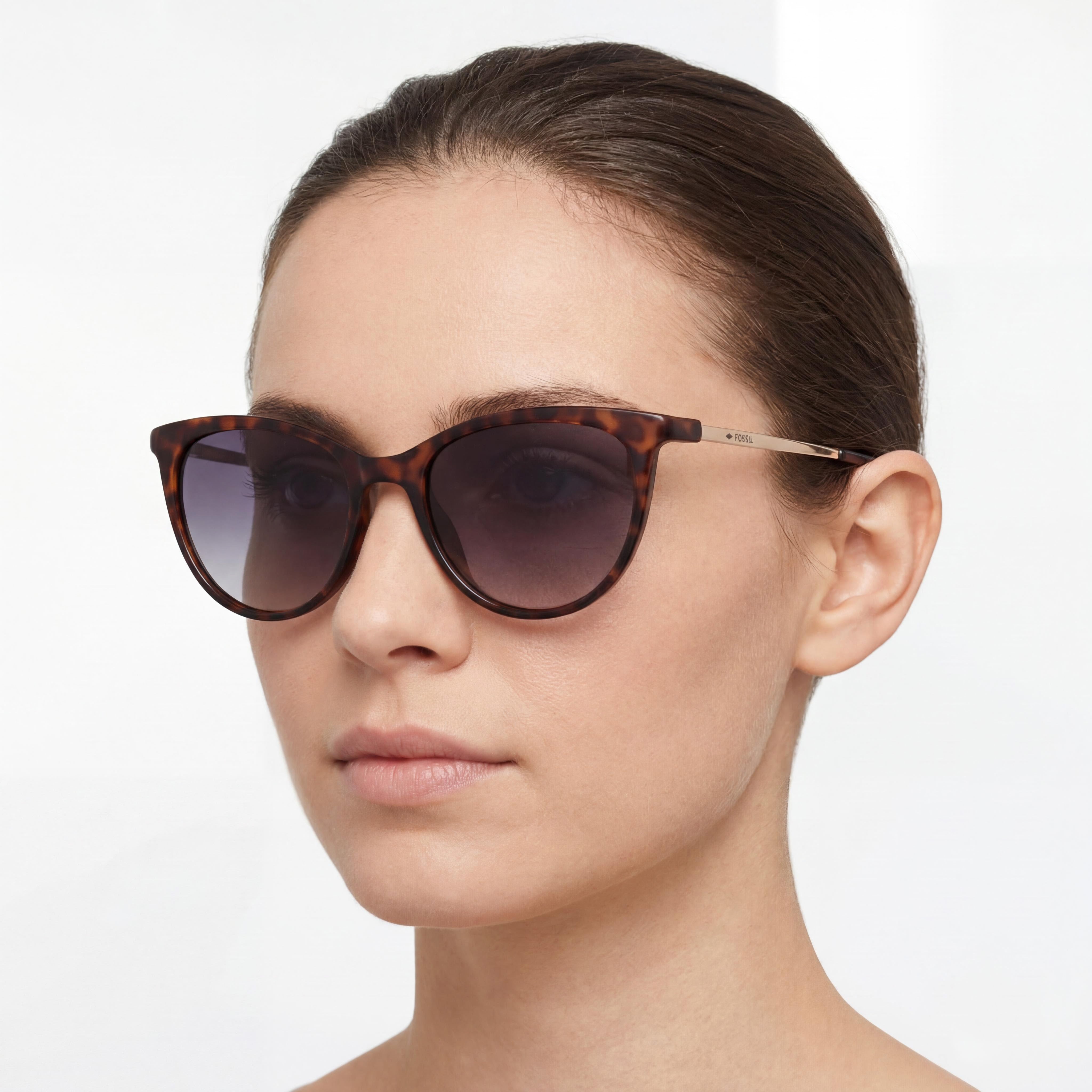 Fossil Women's Fos 3127/S Havana Violet Shaded Cellulose Propionate Non-Polarized Sunglasses 54-18-135, Photo 4