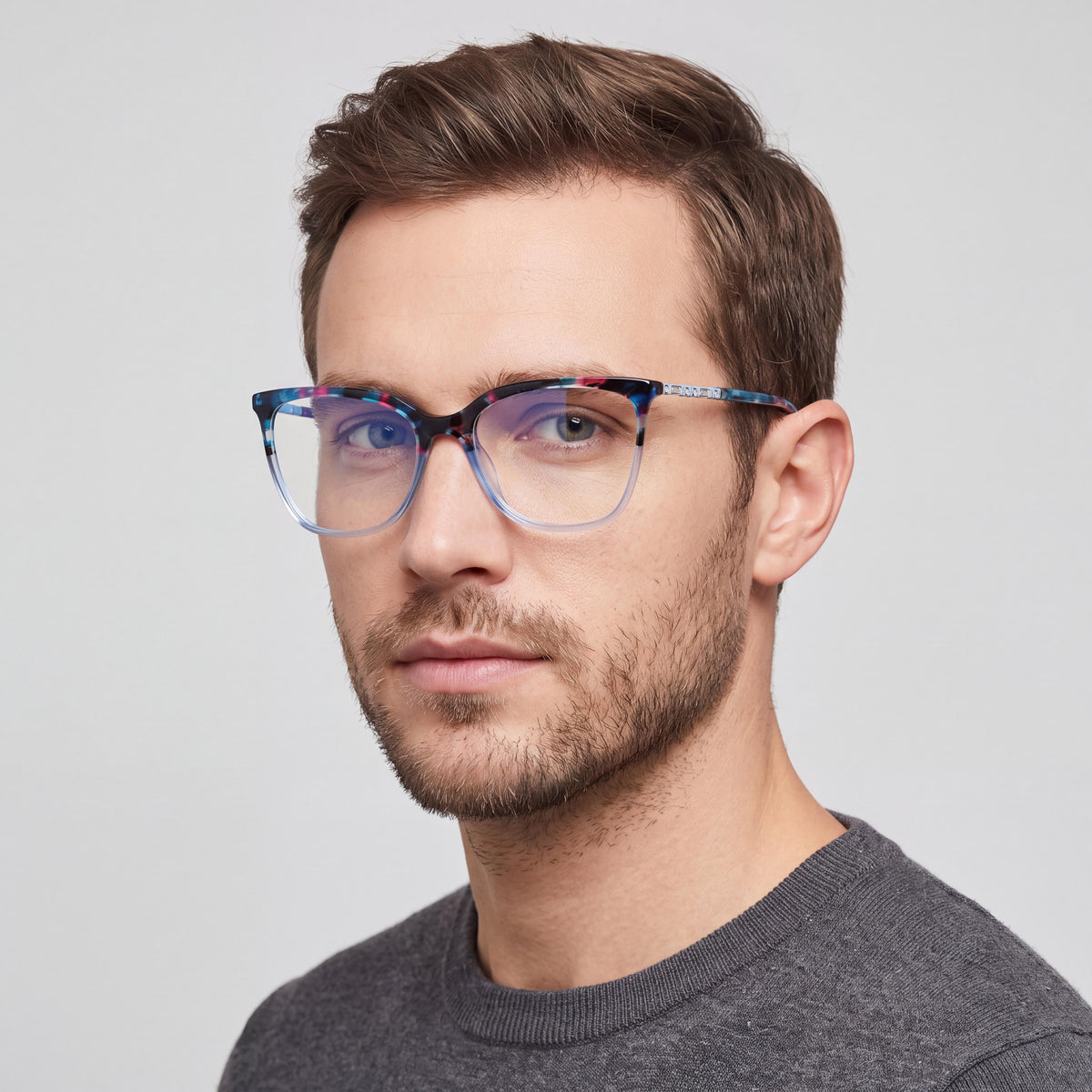 bebe Bb5191 Men's Blue Metal Eyeglasses 54mm, Photo 4