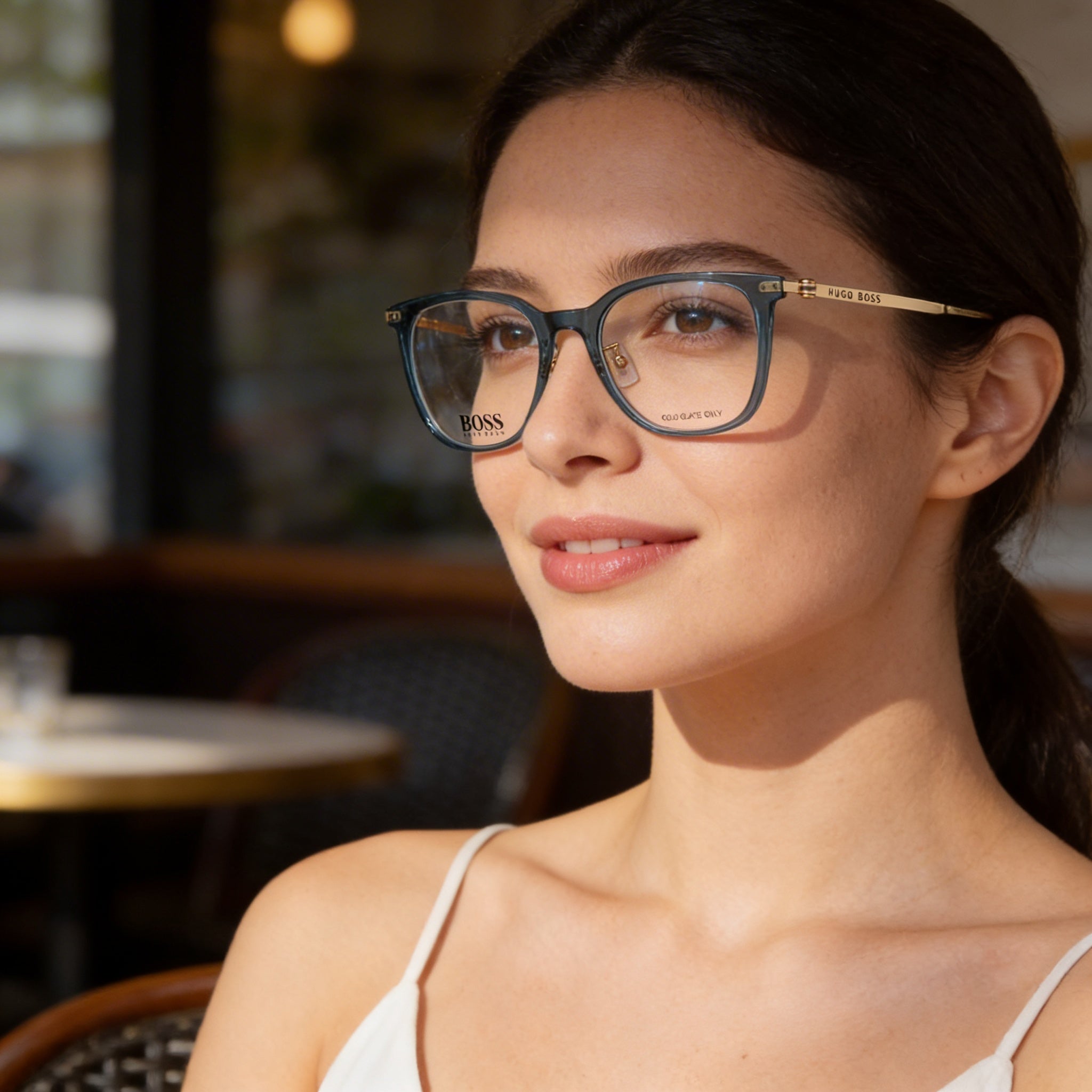 Hugo Boss 1360/f Modern Style Unisex Propionate Blue Optical Eyeglasses, 52mm Lens Size, Photo 4