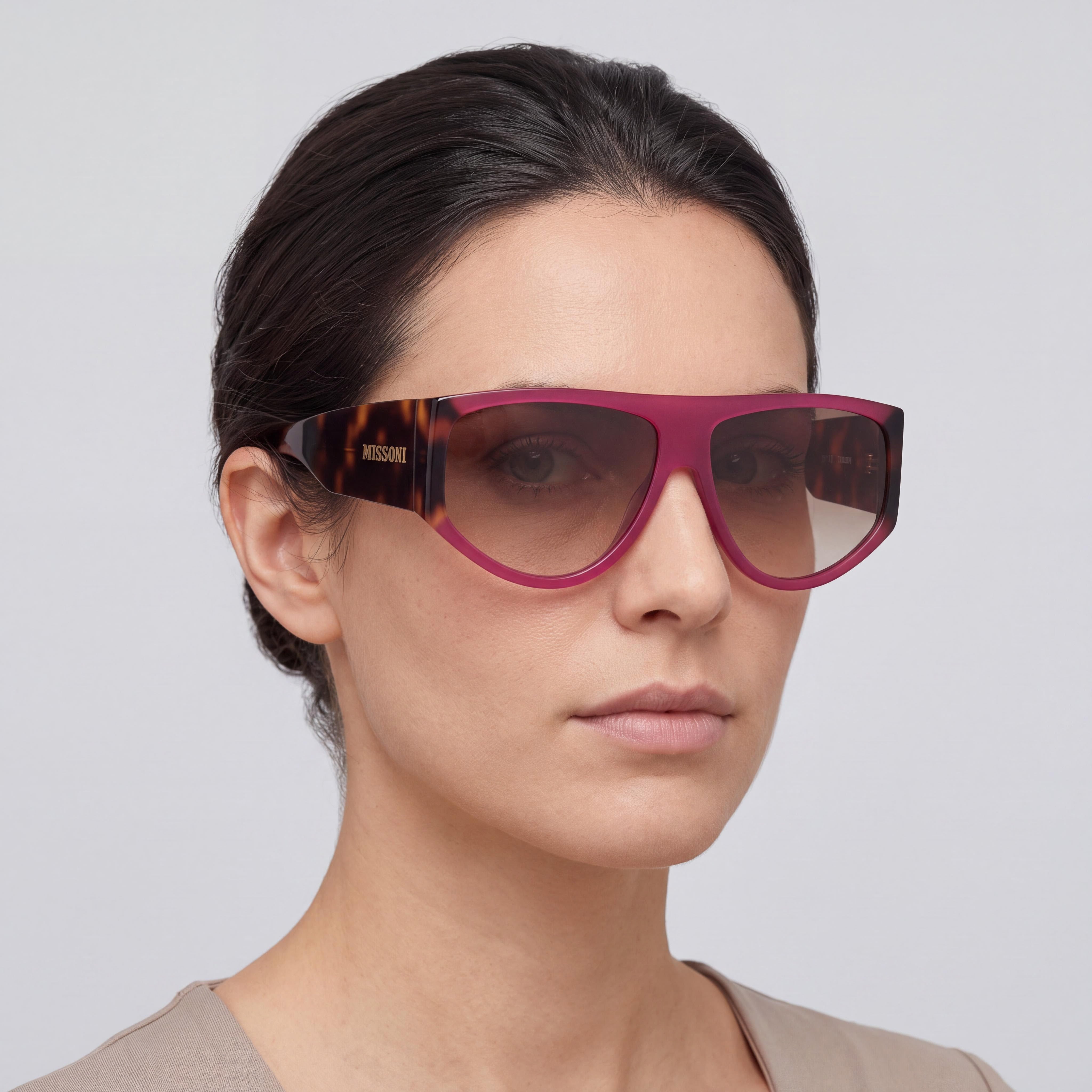 M Missoni Missoni Seasonal Women's Sunglasses, Cyclamen Havana Brown Acetate Frame, Non-Polarized, RX-Able, 61mm, Photo 4