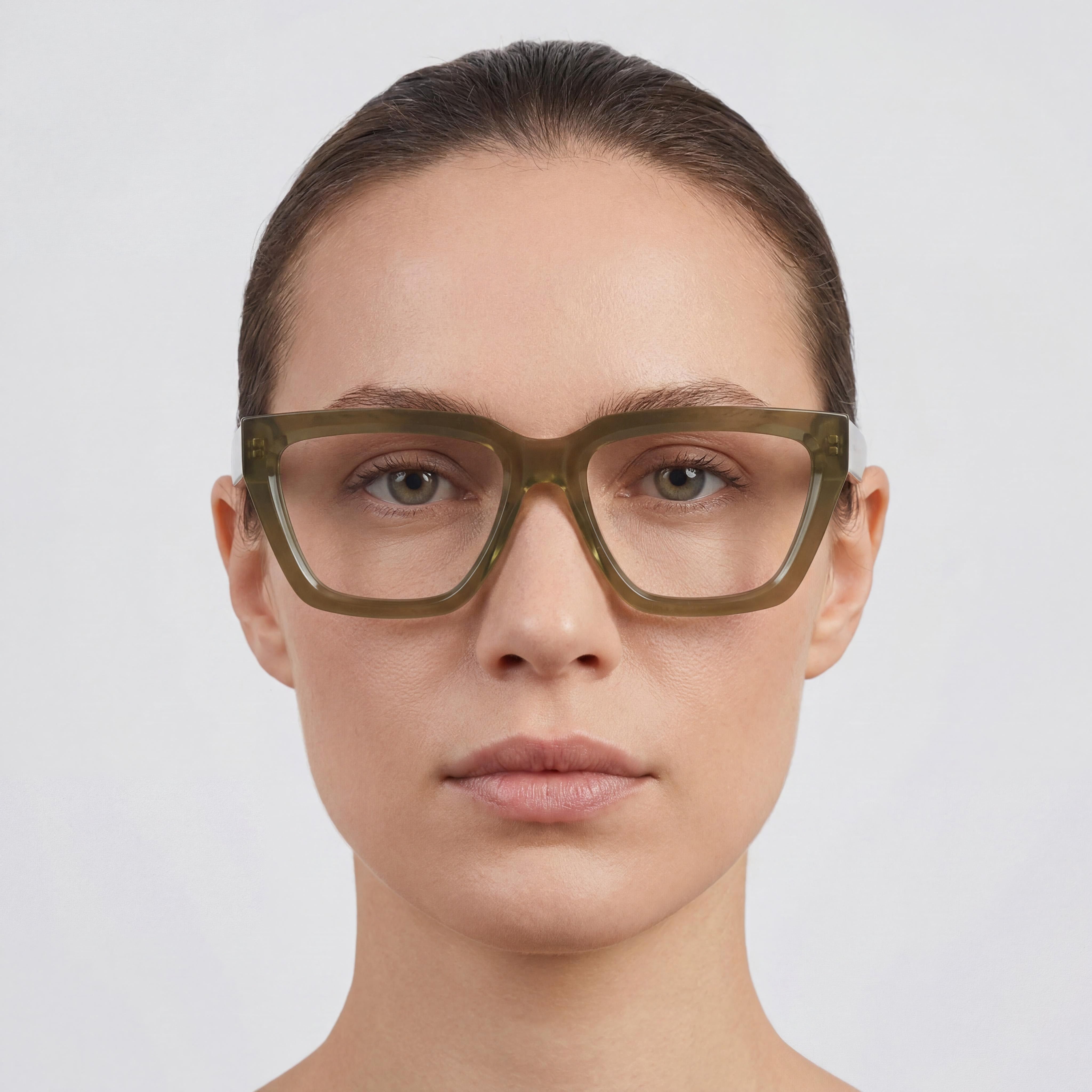 Victoria Beckham Women's Modern VB2658 Style Sunglasses featuring an Olive Acetate Frame and Matching Olive Lenses, Size 53mm, Photo 4