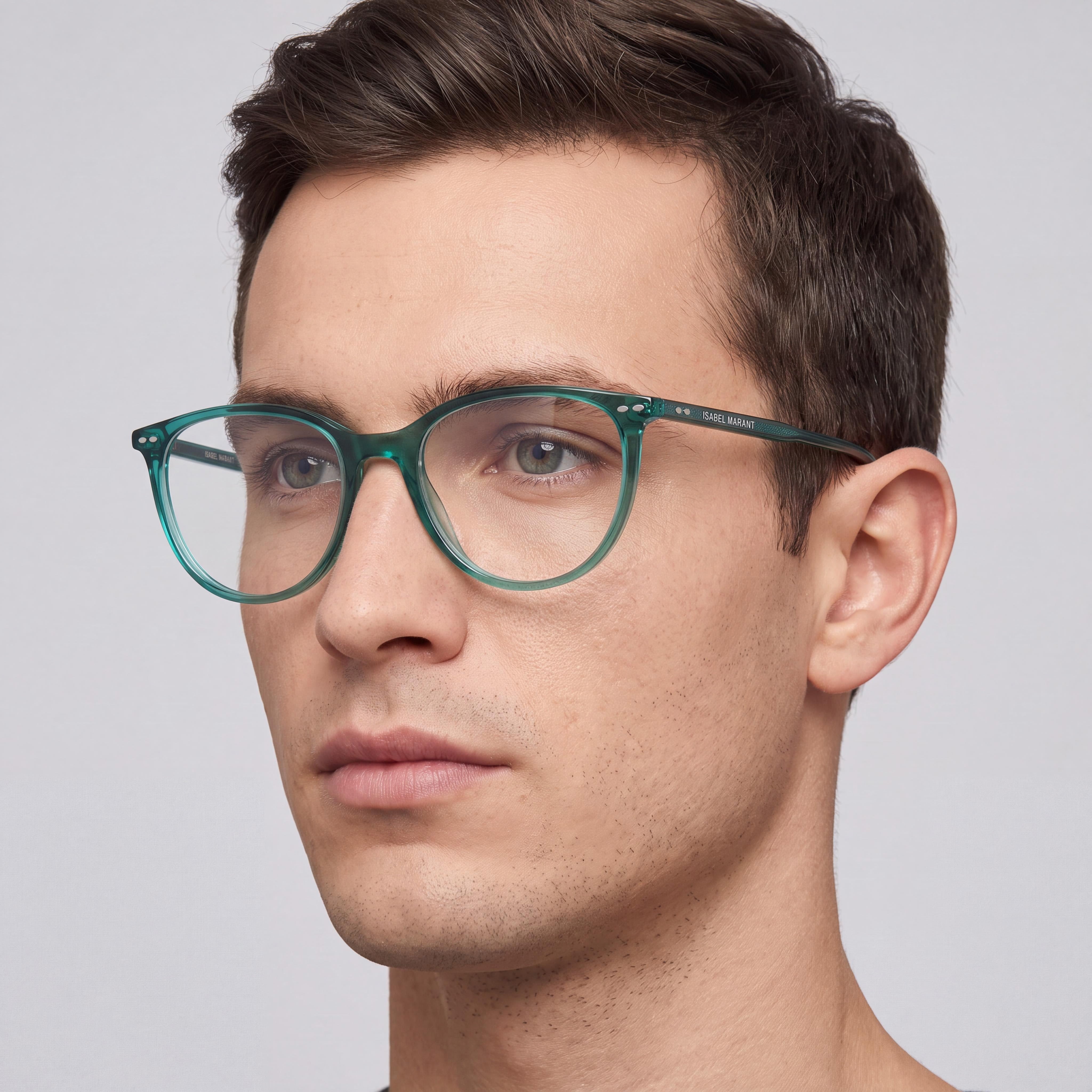 Gafas de Sol Unisex Modernas Isabel Marant con Montura de Acetato Verde Azulado y Lentes de Policarbonato Verde Azulado no Polarizadas, 51mm de Ancho de Lente, Photo 4