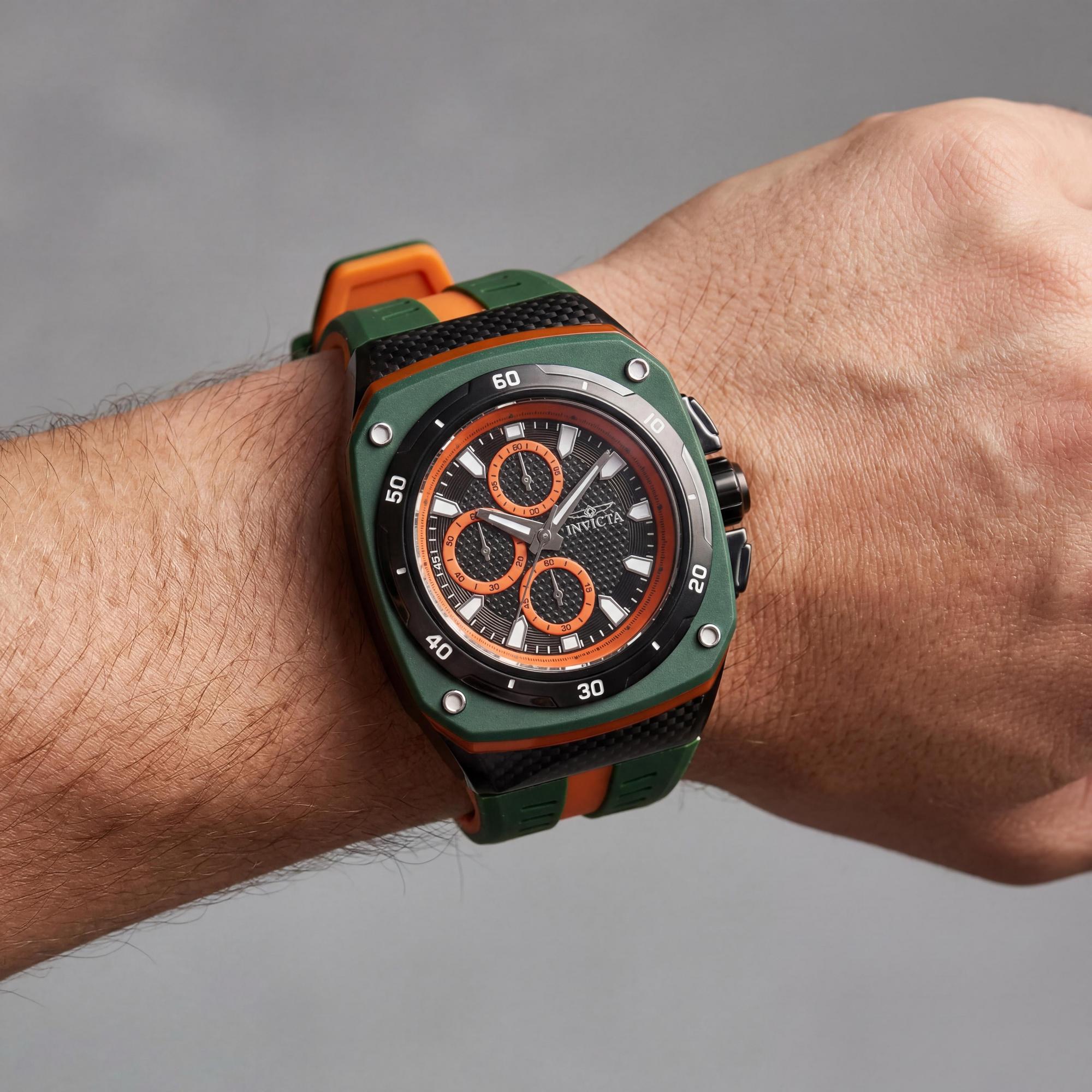 Reloj Invicta Speedway IN-46107 unisex de acero inoxidable negro y cronógrafo de 46 mm, Photo 3