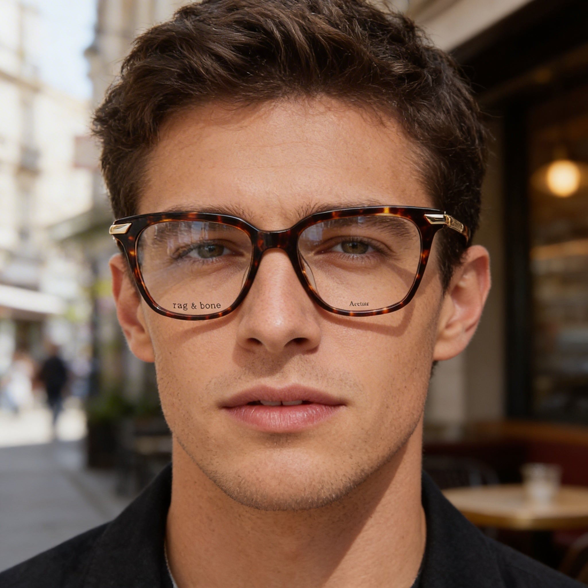Rag & Bone Modern Men's Blueviolhorn Acetate Frame Sunglasses with Polycarbonate Lenses Lens Width 51mm, Photo 4