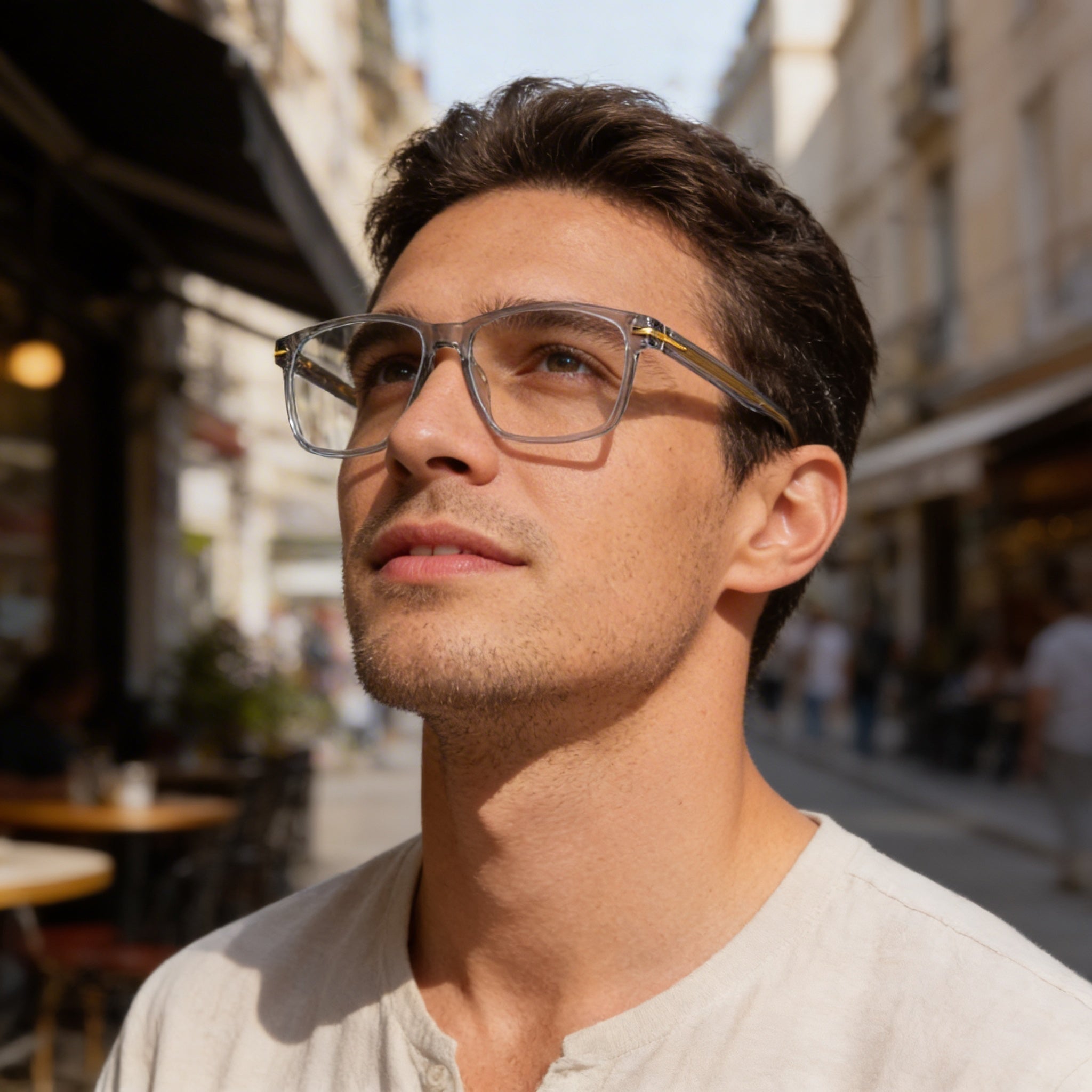 Gafas David Beckham casual para hombre con montura de acetato, lentes transparentes no polarizadas, 58mm de ancho de lente, 17mm de puente, 150mm de patilla, Photo 4