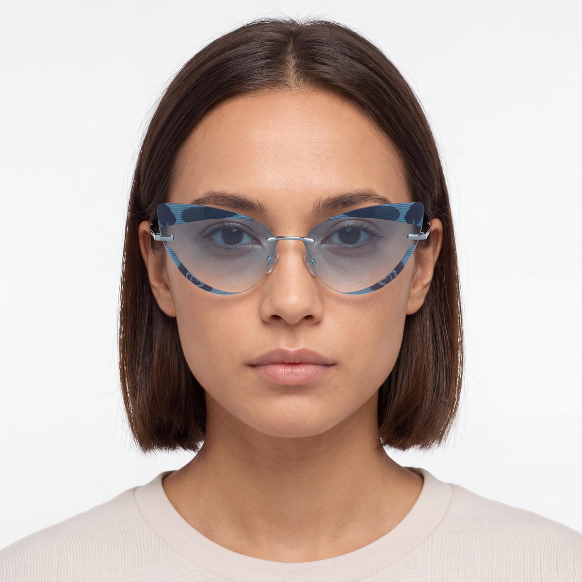 adidas Classic Unisex Metal Frame Shiny Light Blue Silver Sunglasses Green Gradient Lens Width 64mm, Photo 4